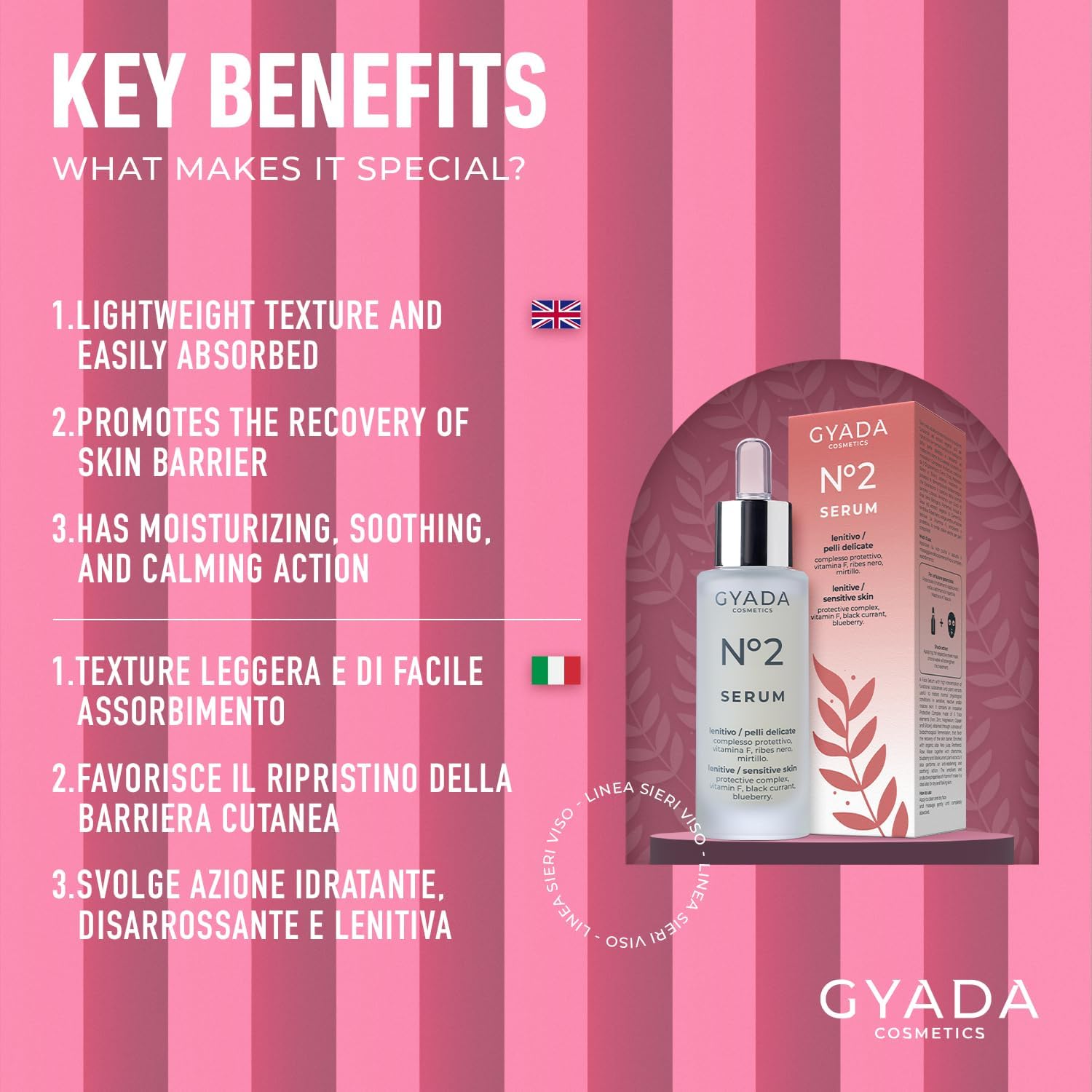 Thumbnail 2 de GYADA COSMETICS Siero Viso Lenitivo N.2 con Aloe Vera per pelli sensibili, reattive e con couperose (30 ml)