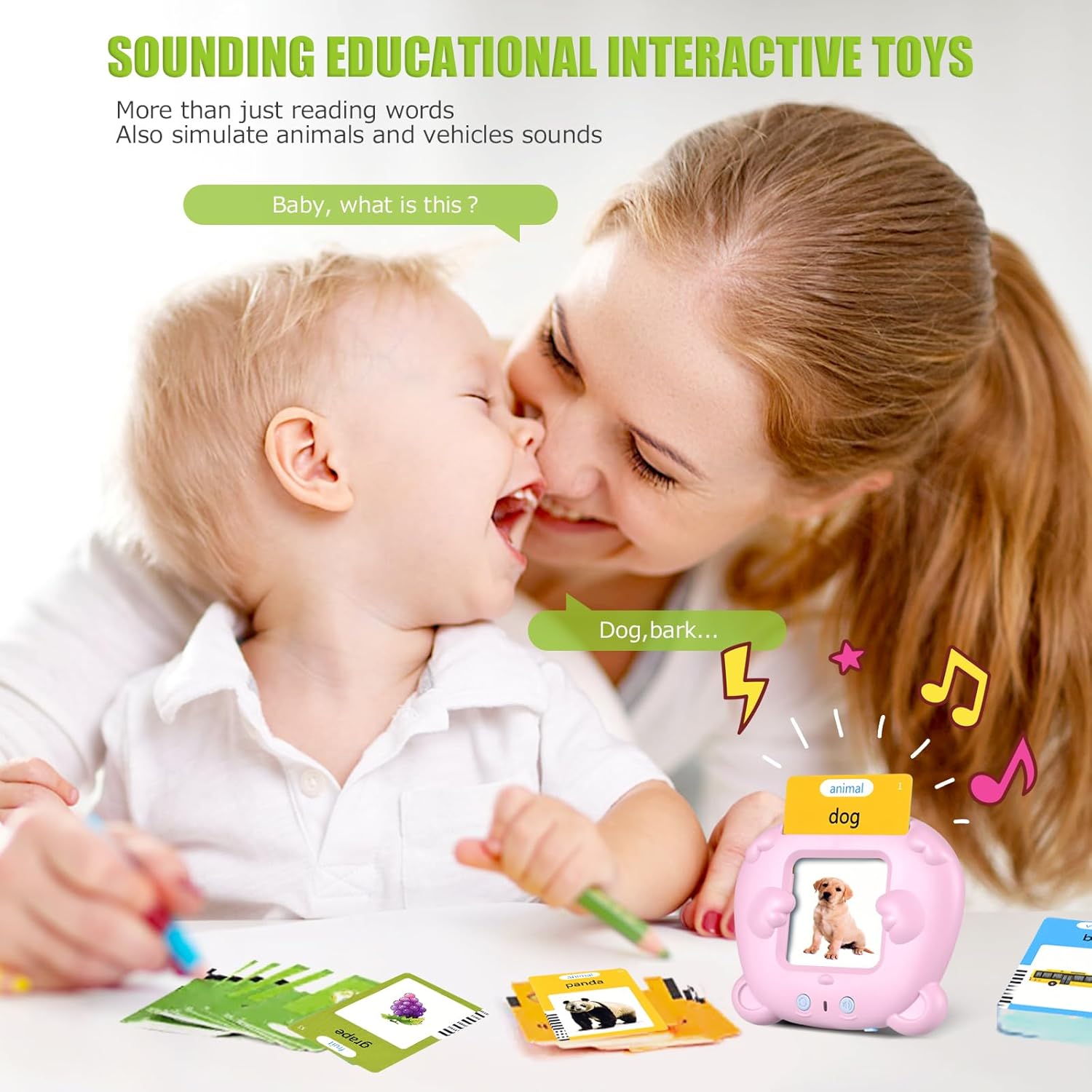 Thumbnail 3 de Talking Flash Cards for Toddler Toys (Age 2–6) with 510 Sight Words – Interactive Montessori Learning Gift