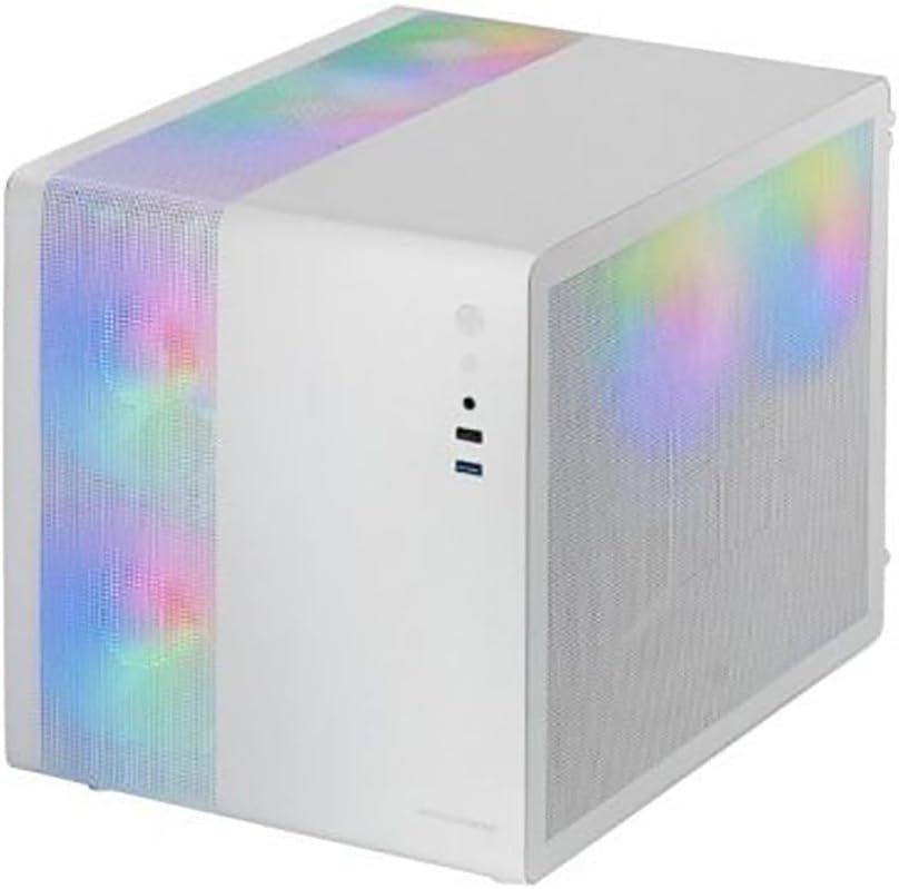 Thumbnail 4 de Mars Gaming MC-400 Weiß – kompaktes Micro-ATX-Gaming-Gehäuse mit Voll-Seitenfenster aus gehärtetem Glas