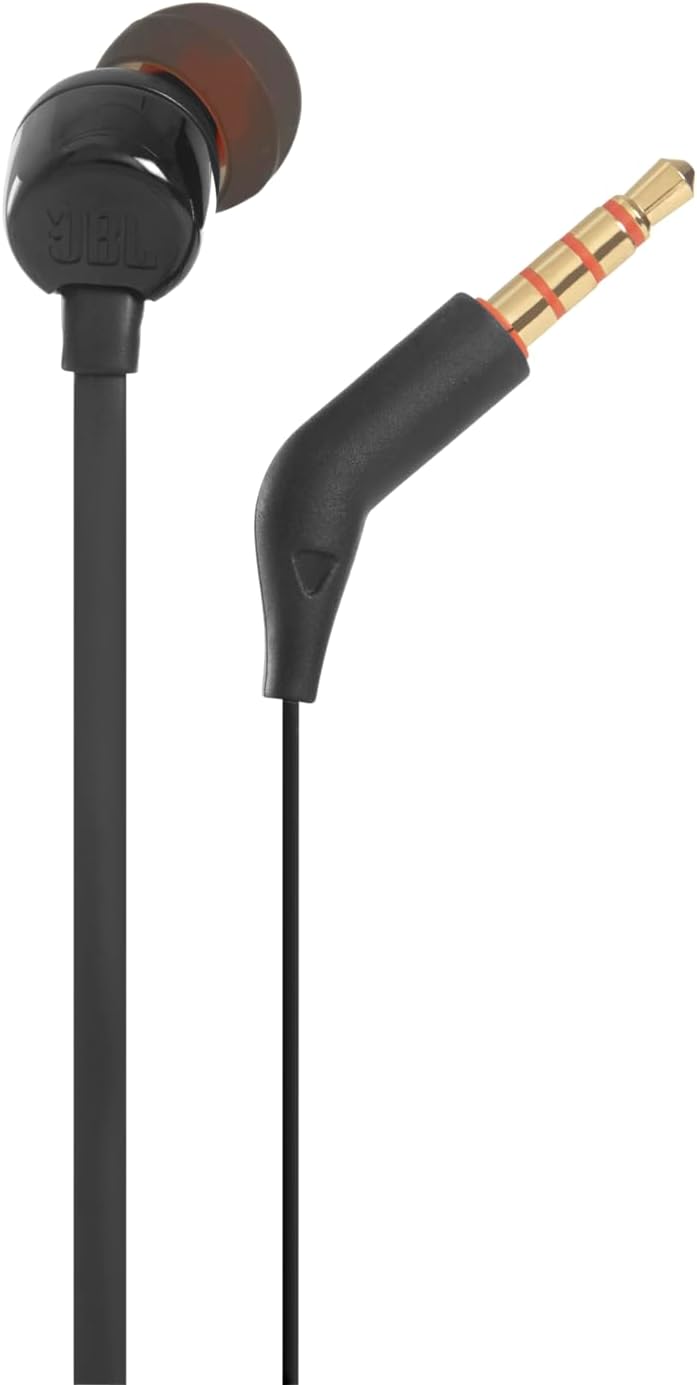 Detalle 2 de JBL Tune 110E JBLT110BLKAME Wired In-Ear Headphones with Pure Bass and Mic