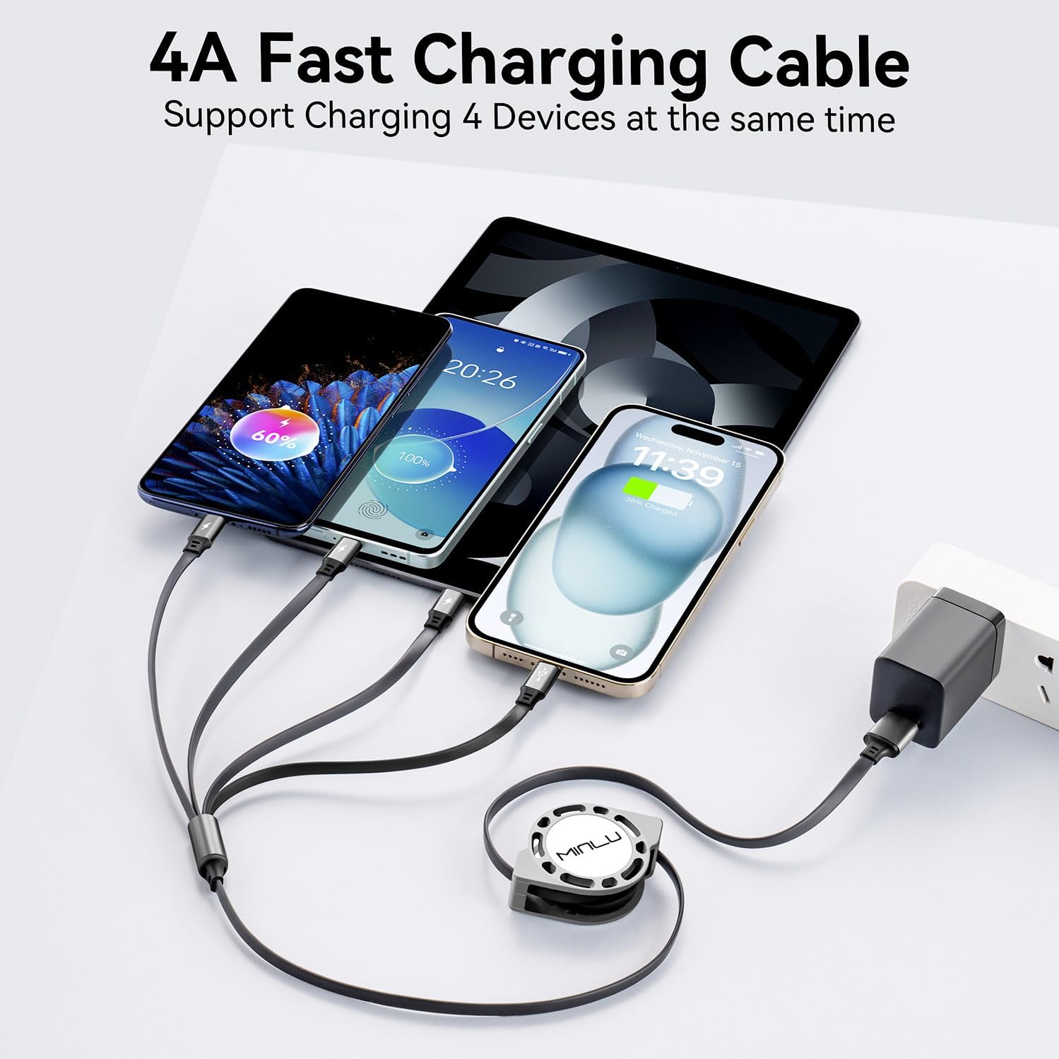 Detalle 2 de MINLU Multi Charging Cable 4Ft