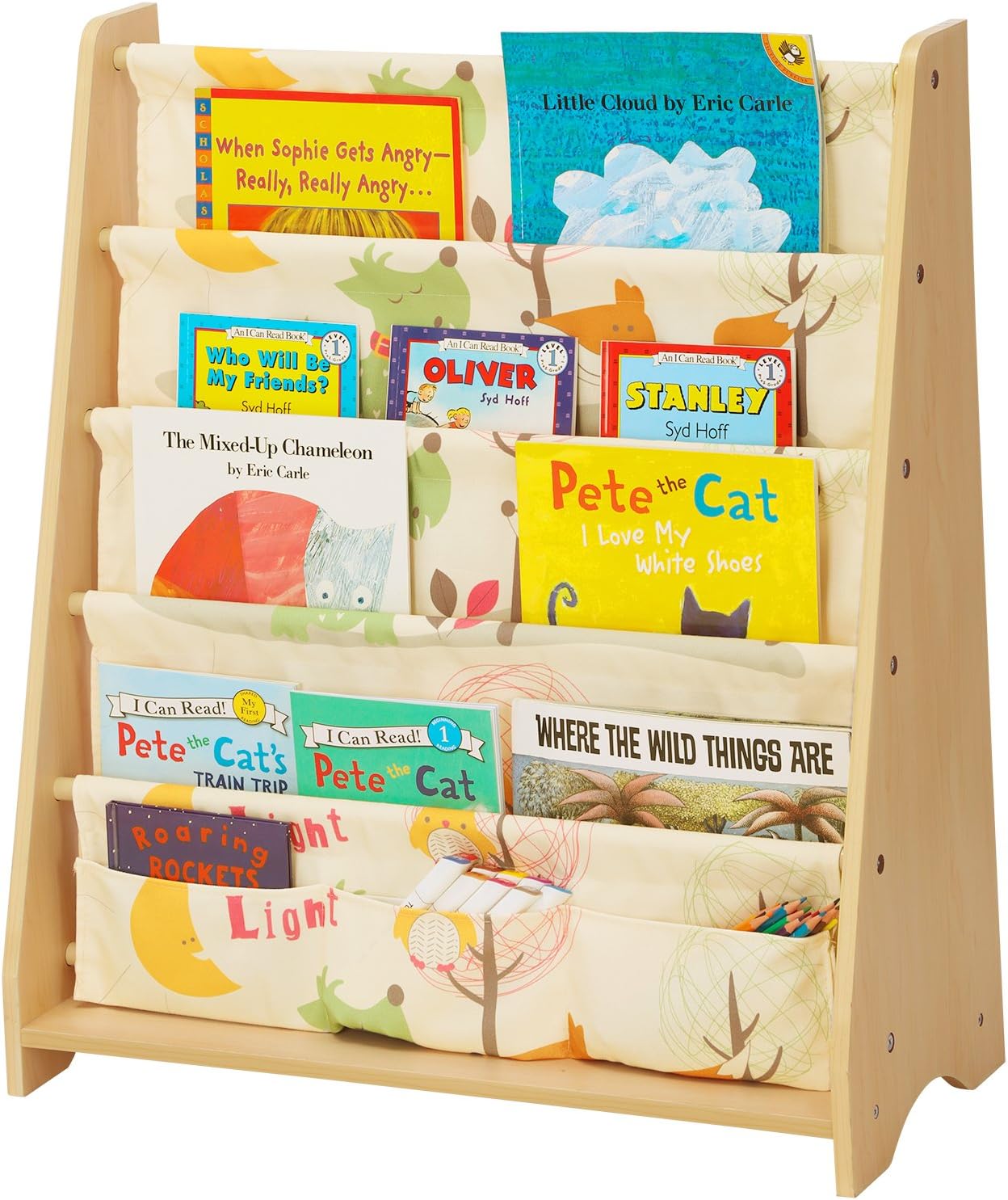 Thumbnail 6 de SONGMICS GKR71YL scaffale a 4 livelli in tessuto per bambini multicolore, 62 x 28 x 72 cm