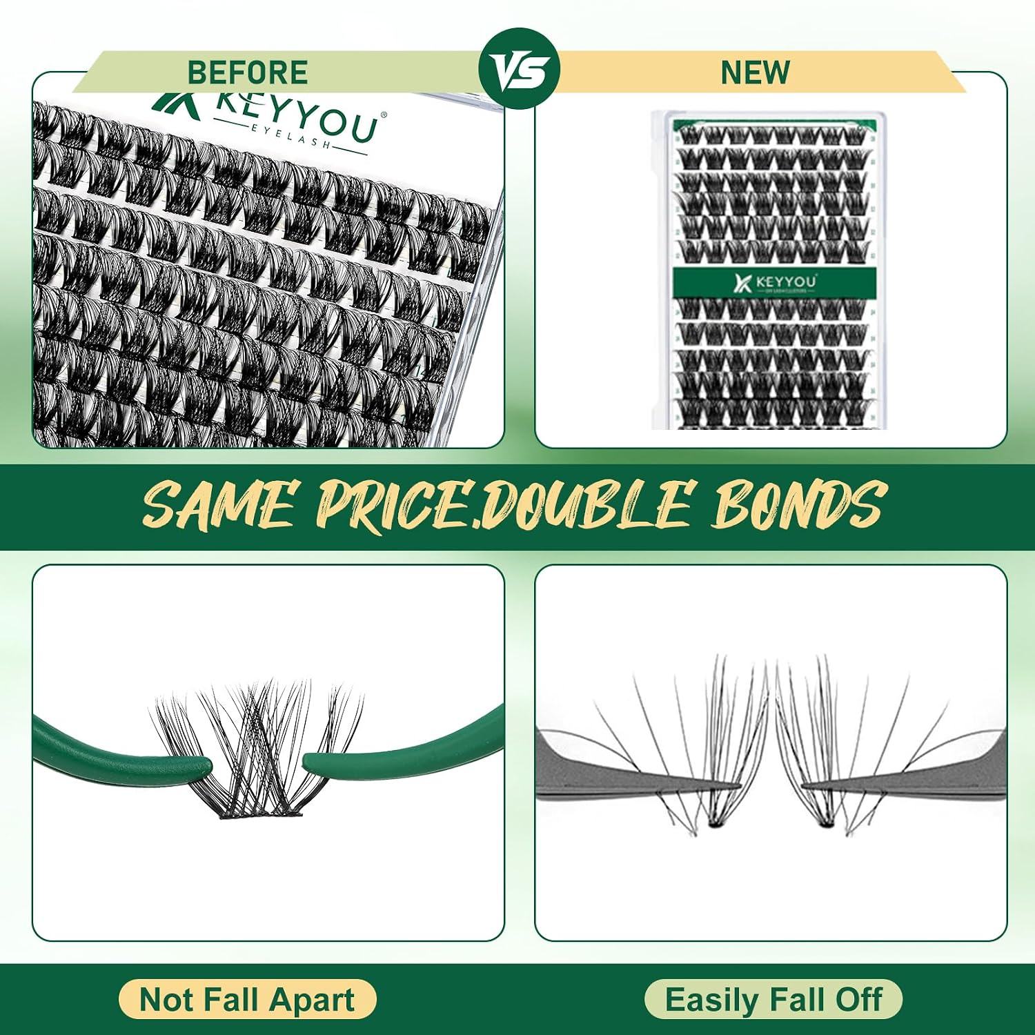 Thumbnail 5 de KEYYOU Lash Clusters D Curl 96 pcs