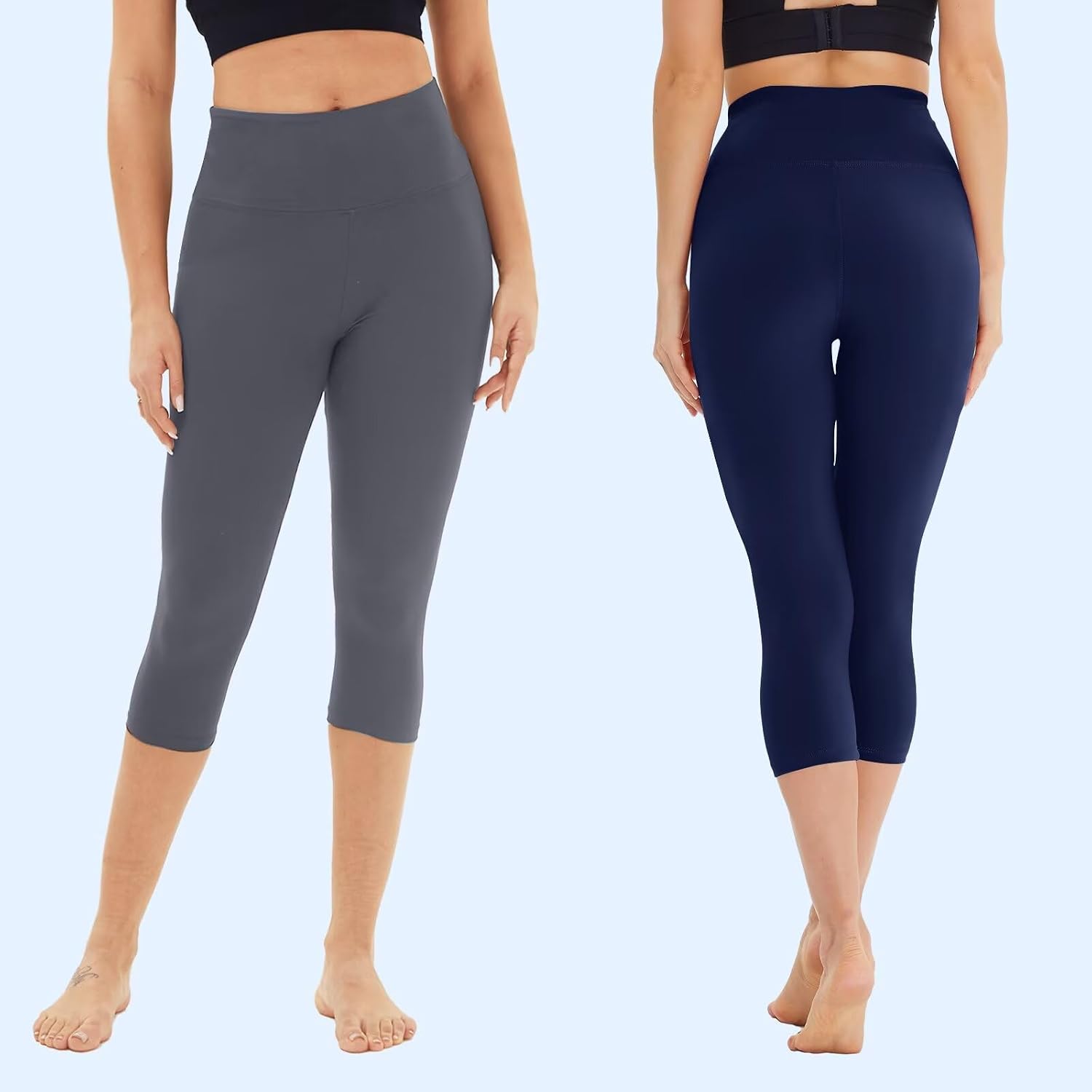 Detalle 2 de TNNZEET Capri Leggings Damen – 3er Pack 3/4 High Waist, 7/8 Länge, blickdicht & elastisch