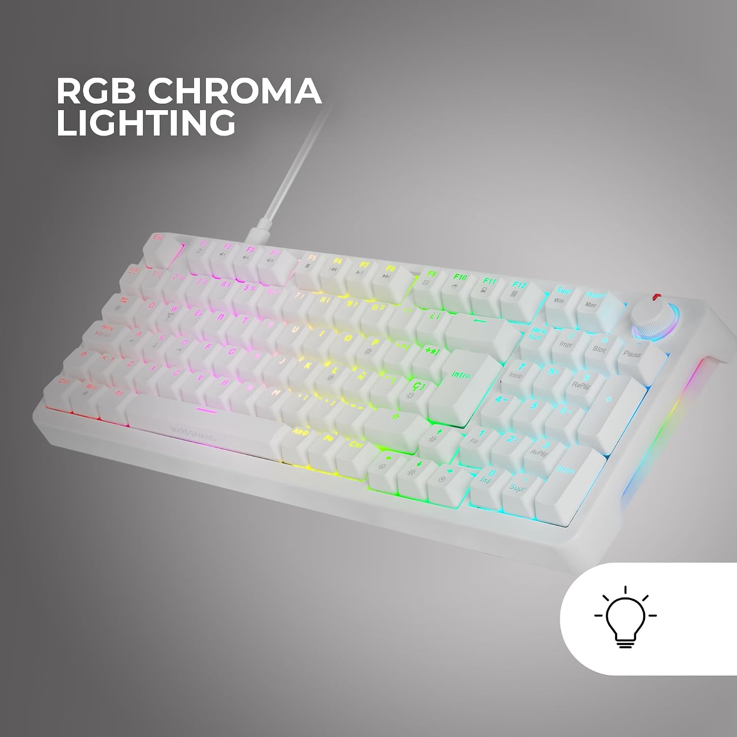 Detalle de Mars Gaming MKPRO Teclado mecánico completo RGB, switch silent