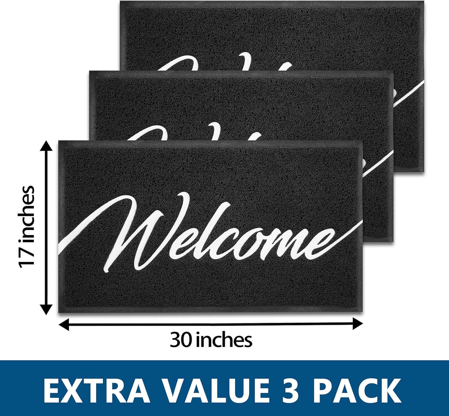 Detalle de EARTHALL Door Mat 3-Pack 30"x17.5" welcome rug