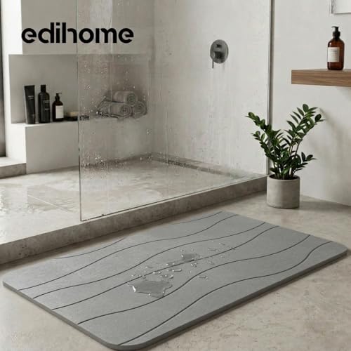 Thumbnail 9 de edihome Alfombra Diatomita Baño 40x60 cm Gris Claro – secado ultrarrápido, absorbente y antideslizante
