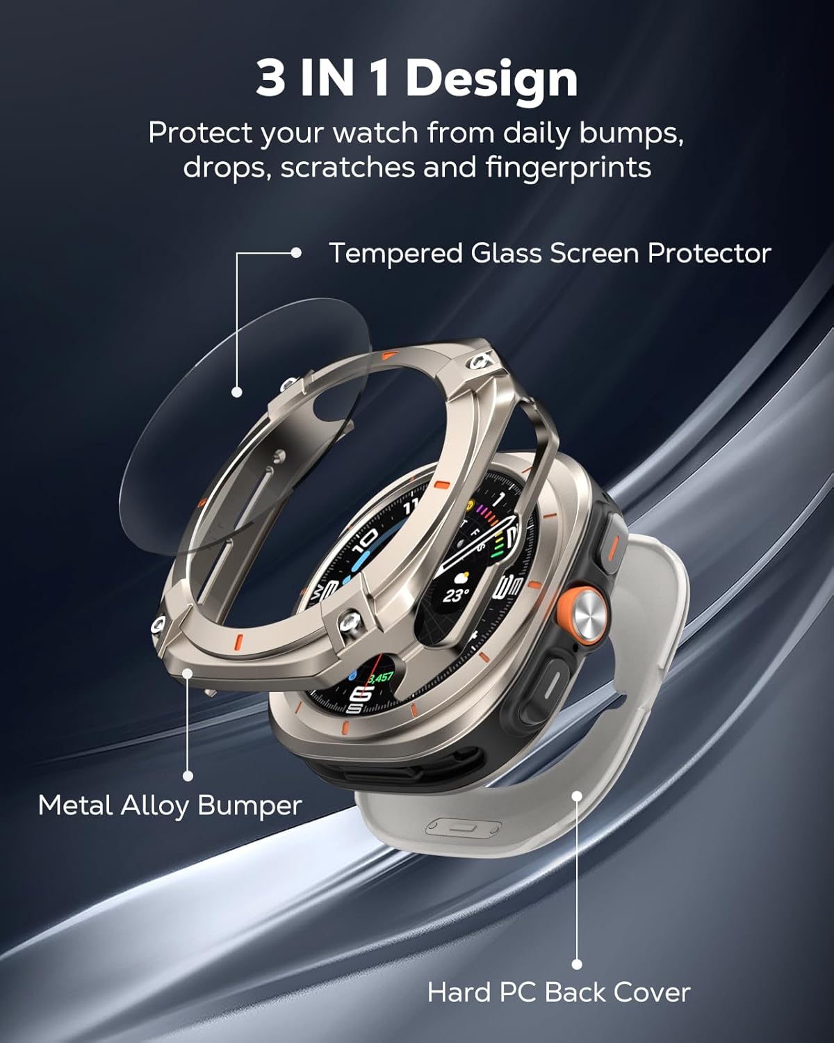 Thumbnail 2 de MoKo Galaxy Watch Ultra 47mm 3 in 1 Case