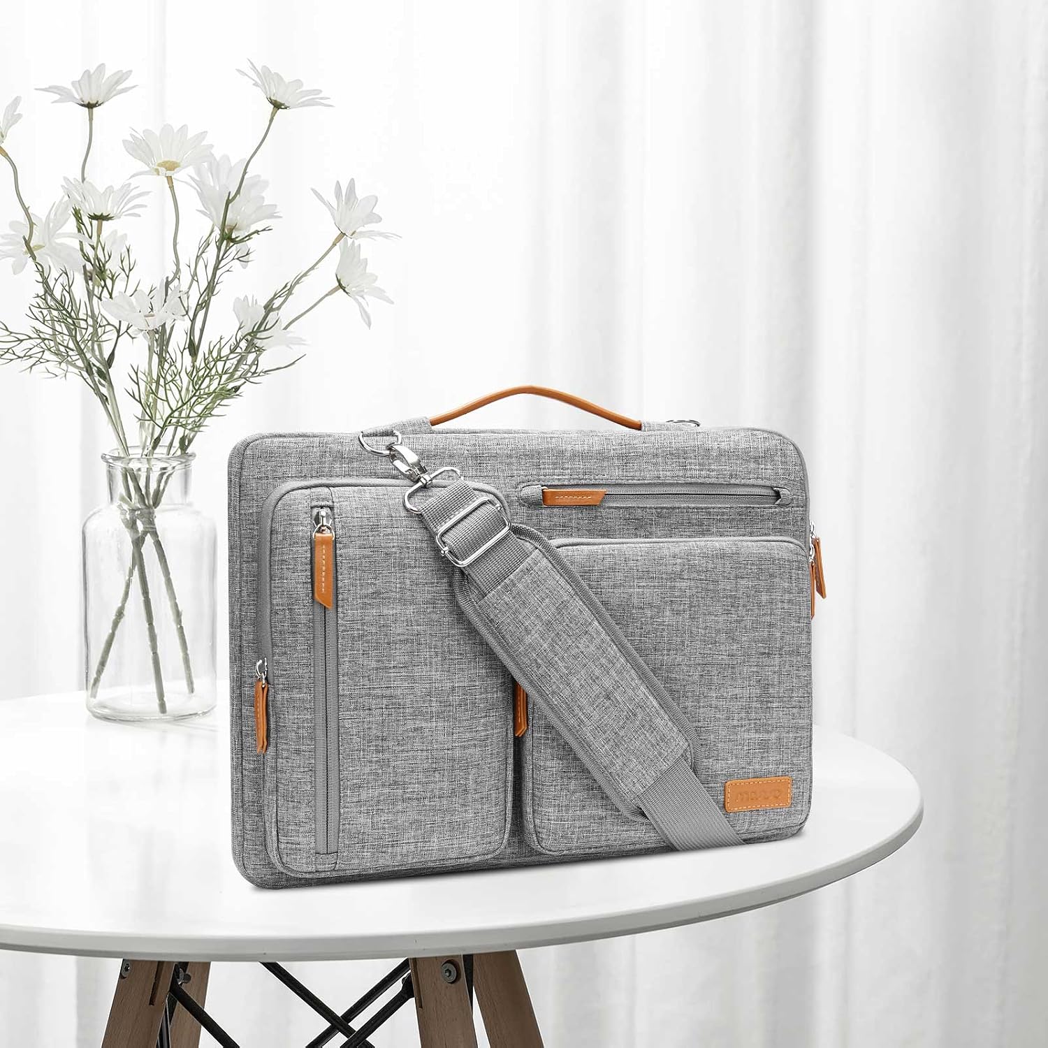 Thumbnail 2 de MOSISO 360 Schütz Laptoptasche 16 Zoll (15–15,6 Zoll) Umhängetasche mit 4 Reißverschlusstaschen – grau