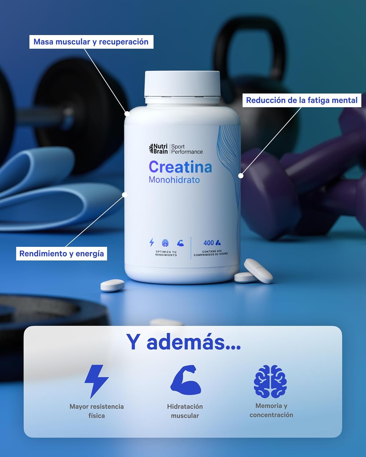 Thumbnail 5 de NUTRIBRAIN Creatina Monohidratada 3000 mg