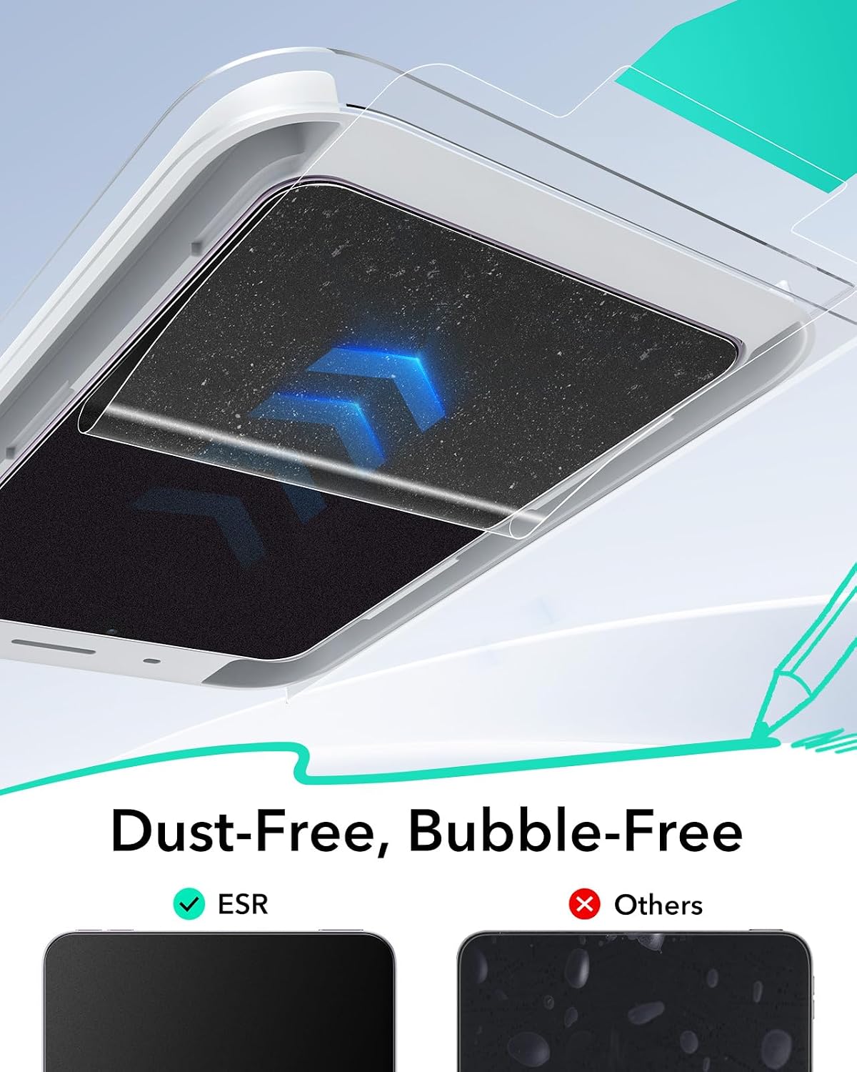 Detalle de ESR Paper-Feel Schutzfolie (2 Stück) für iPad mini 7/6 – mattes 9H Panzerglas mit UltraFit-Ablage