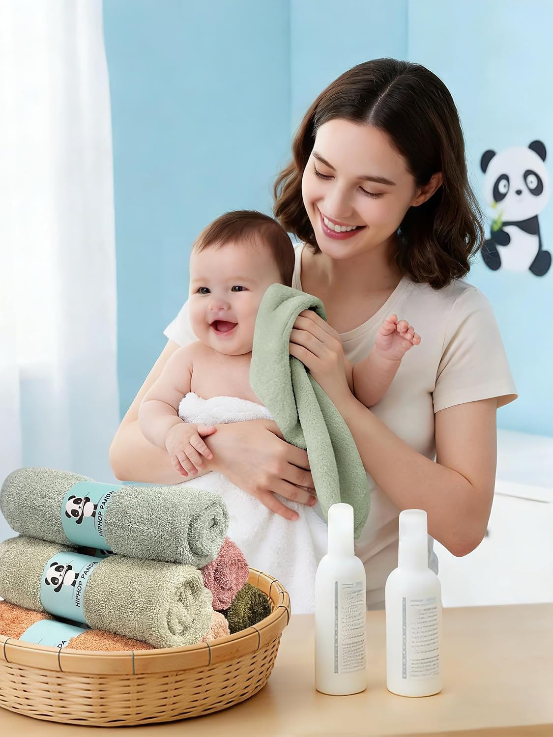 Detalle de HIPHOP PANDA Baby Washcloths, 6-Pack