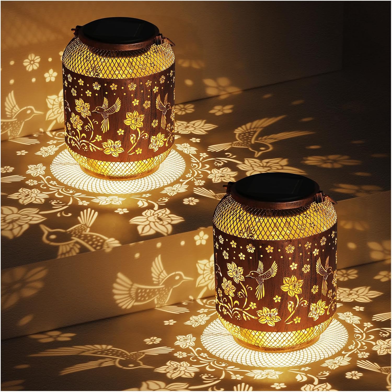 Detalle de Hummingbirds Solar Lanterns 2-Pack โ Outdoor Hanging Lights ๐ฎ