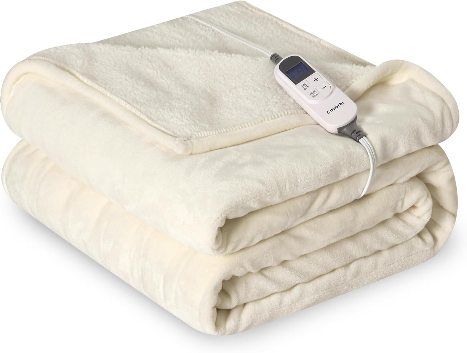 Detalle de Cozorbt HLT1-LT-F Electric Throw, Reversible Flannel and Sherpa, 10 Heat Settings