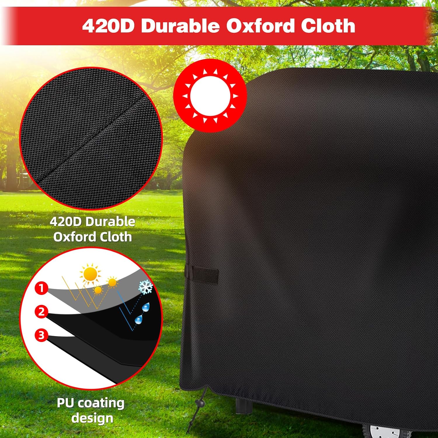 Detalle 2 de SPGOOD Funda Barbacoa Exterior Impermeable 105x49x102 cm