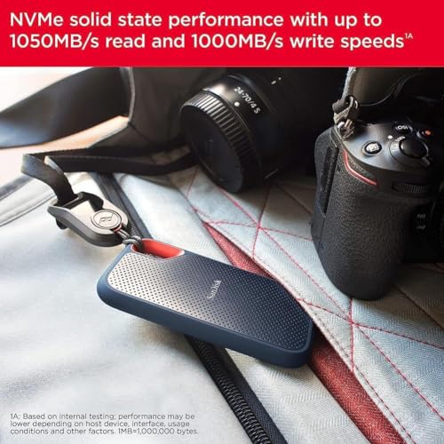 Detalle de SanDisk Extreme Portable SSD 4TB (Older Model) – Up to 1050MB/s Read, 1000MB/s Write
