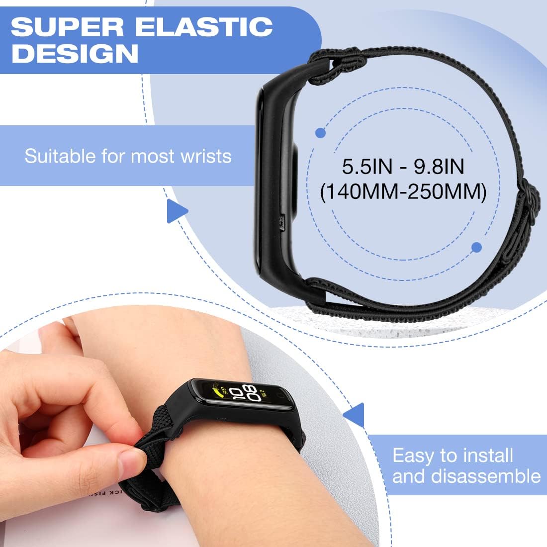 Thumbnail 2 de TumpCez Elastic Nylon Strap for Samsung Galaxy Fit 2 – Replacement Wristband