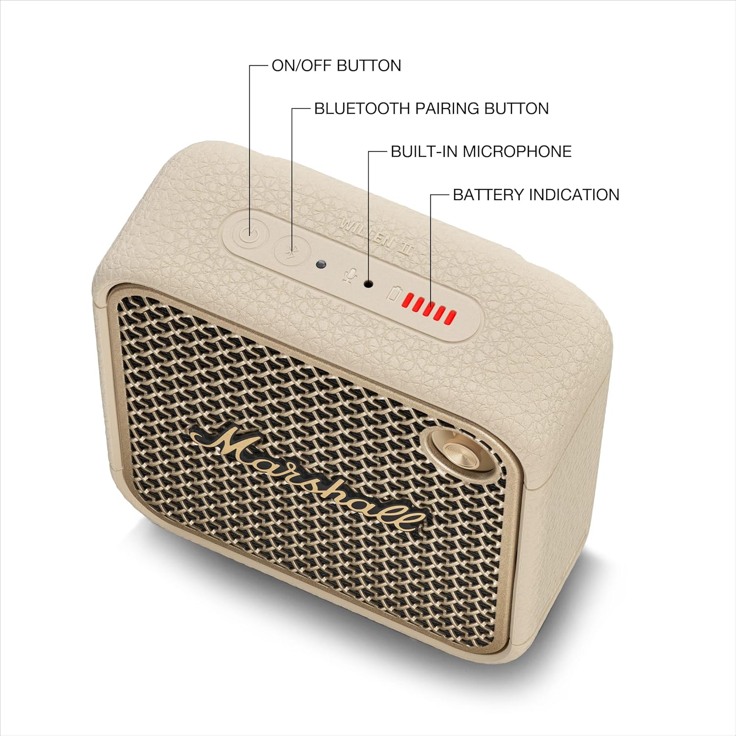 Detalle 2 de Marshall Willen II Bluetooth Portable Speaker (Cream)