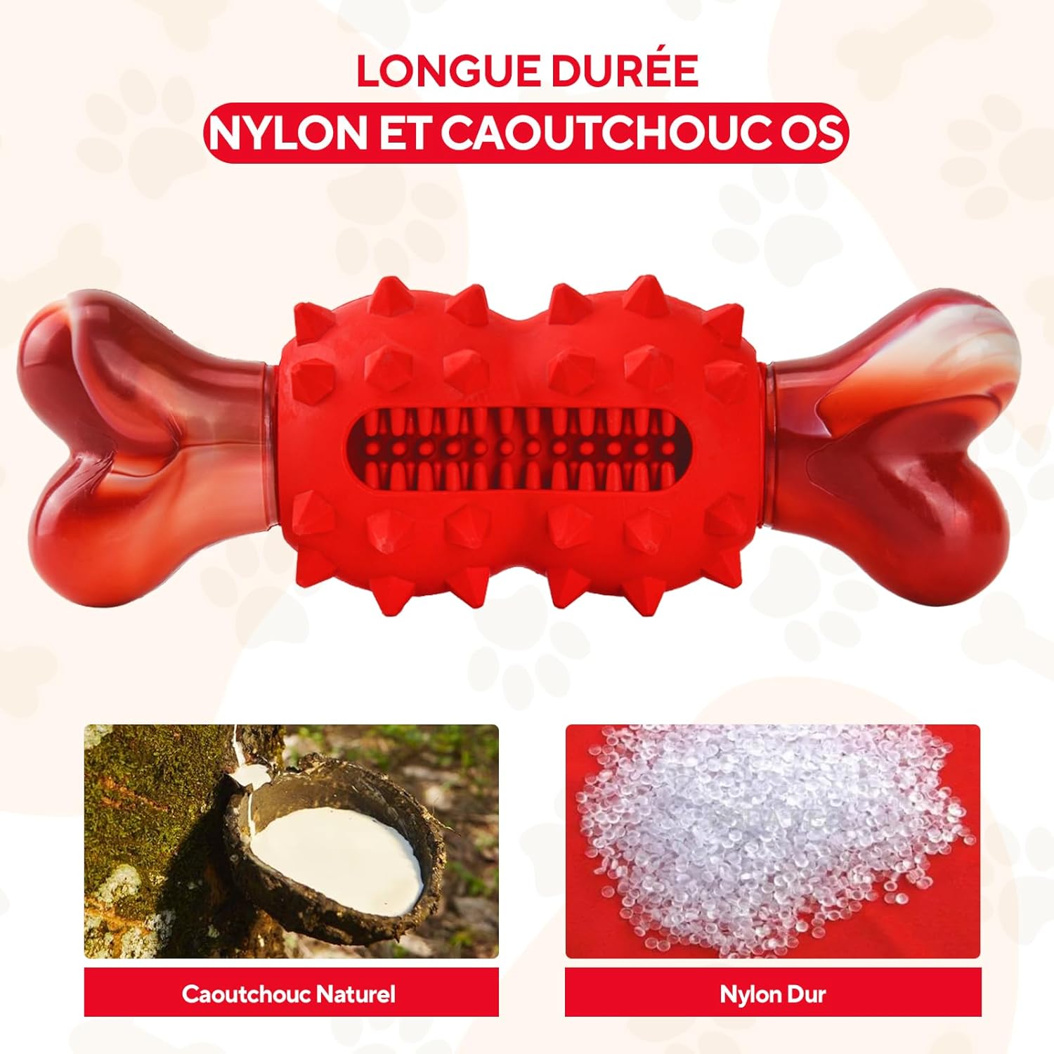 Thumbnail 2 de LIFLIX jouets à mâcher indestructibles en nylon et caoutchouc (forme d’os) pour chiens