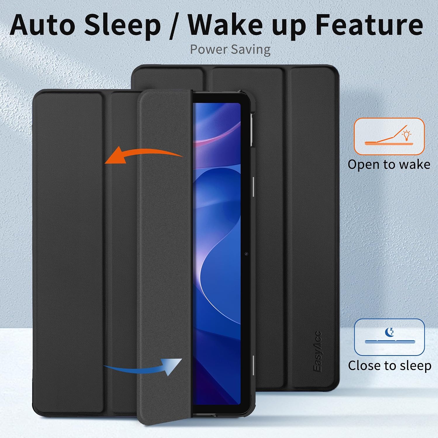 Thumbnail 4 de EasyAcc Custodia Ultra Sottile per Xiaomi Redmi Pad 2 11" – Cover in Pelle PU Nero con Supporto