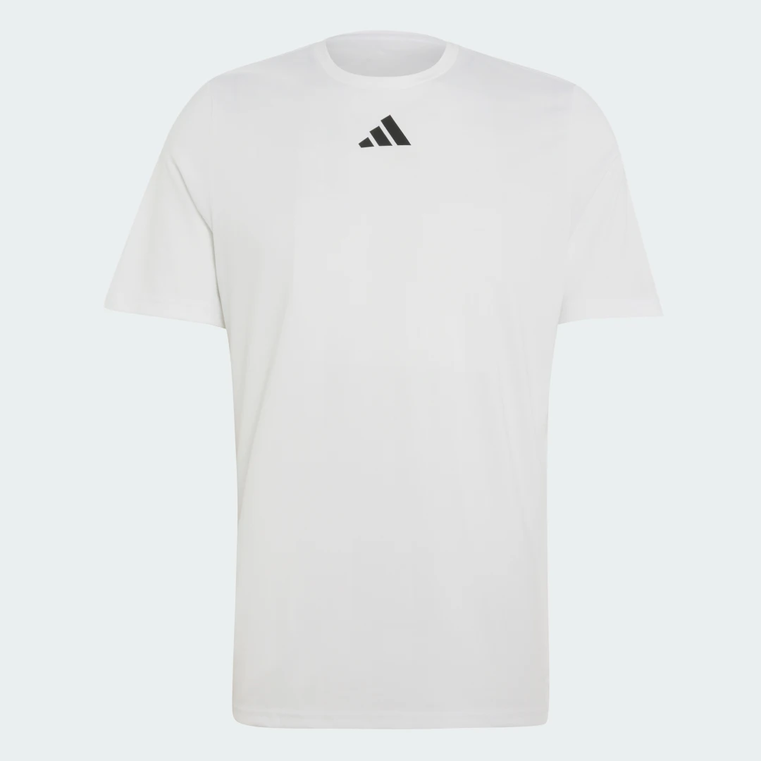 Detalle de Adidas Pregame T-Shirt blanca: comodidad para entrenar y vestir a diario