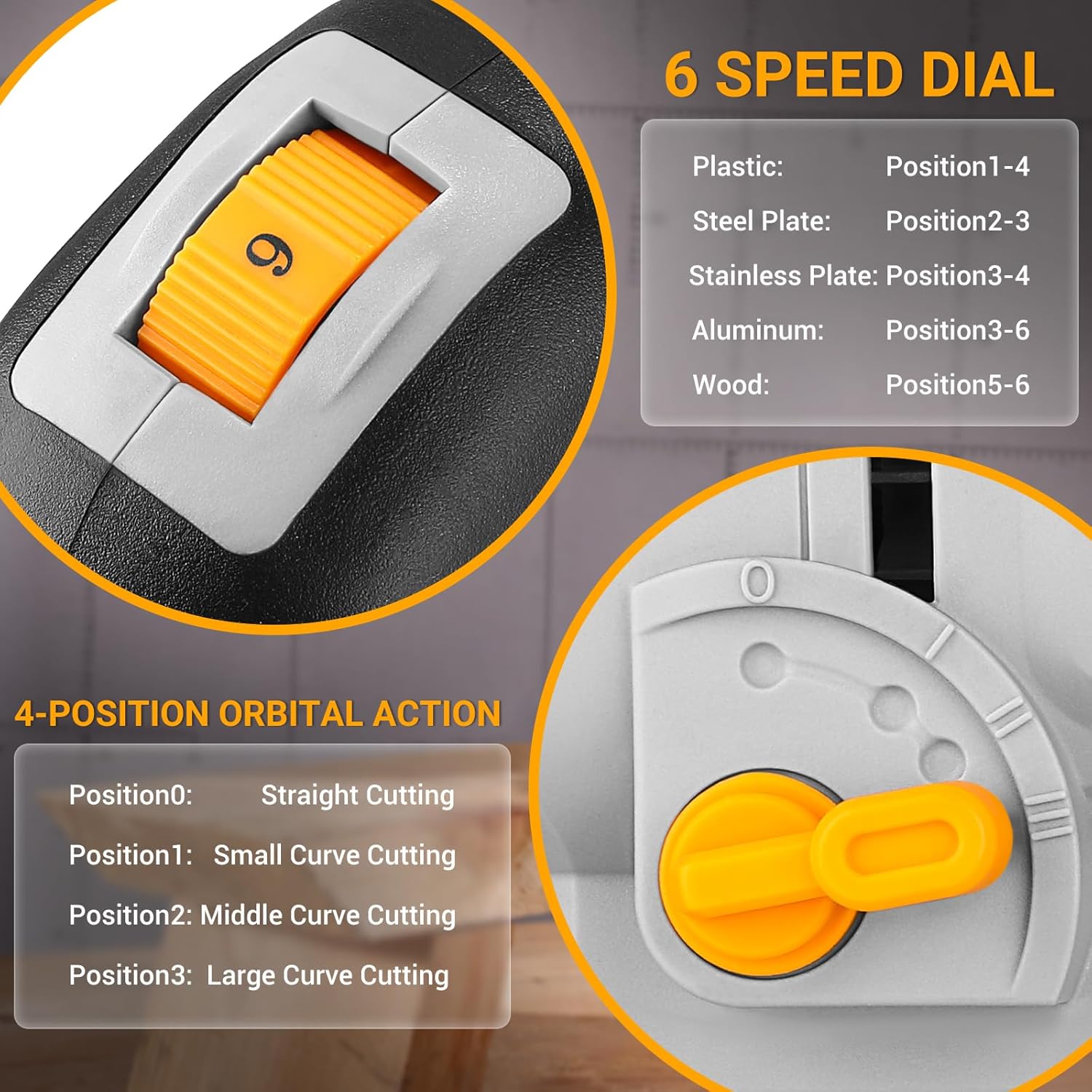 Thumbnail 1 de DEKOPRO 550W Electric Jigsaw (Power Jigsaw) with 6-Speed Control, LED & ±45° Bevel Cutting