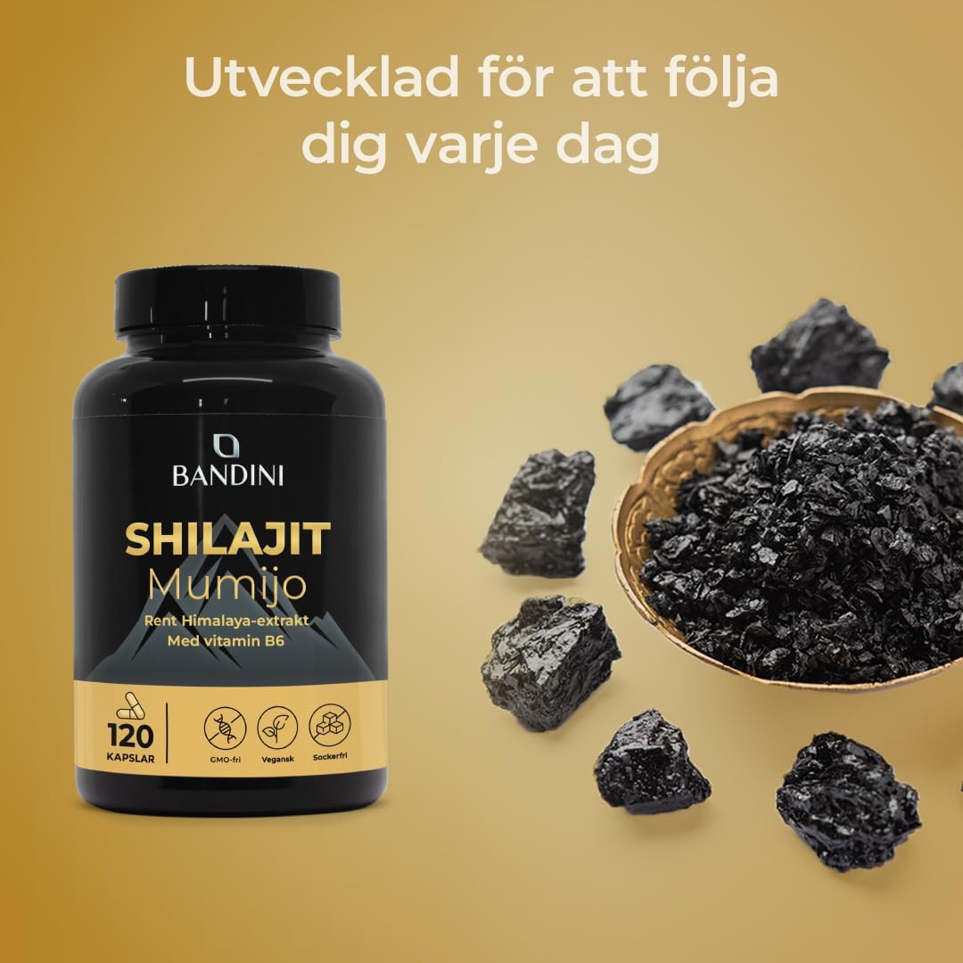 Thumbnail 2 de BANDINI Shilajit 120 veganska kapslar med 500 mg per kapsel