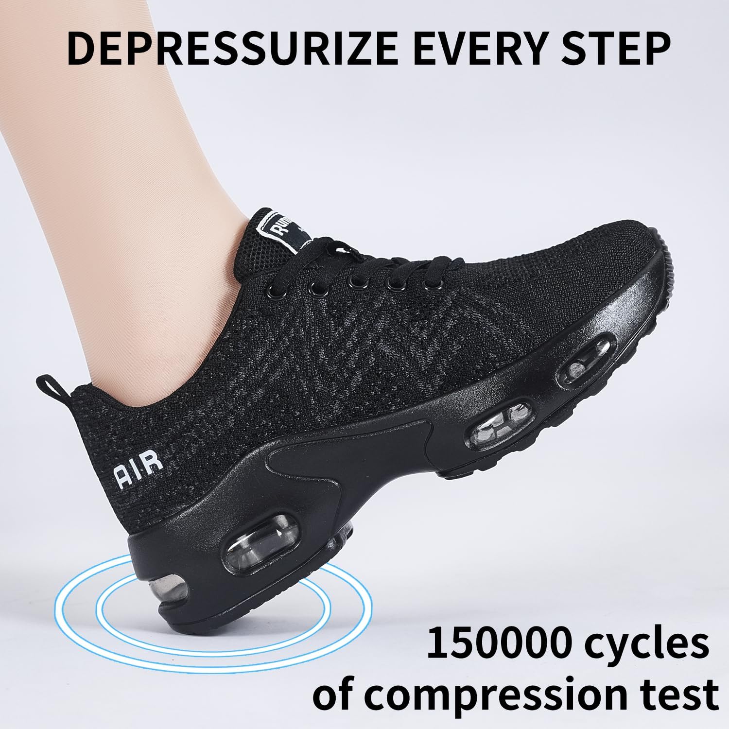 Detalle de Mjxwem Women Trainers: Air Cushion Running Shoes with Arch Support & Memory Foam Comfort