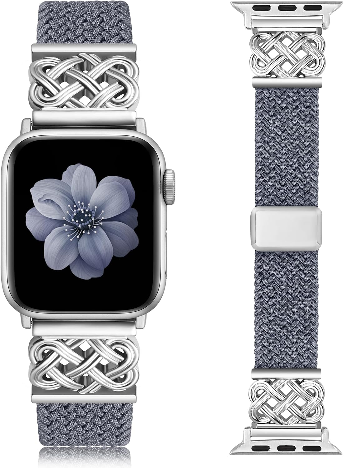 Detalle de TOYOUTHS U71-LQ-AWB333-001 Braided Apple Watch Band with Magnetic Clasp