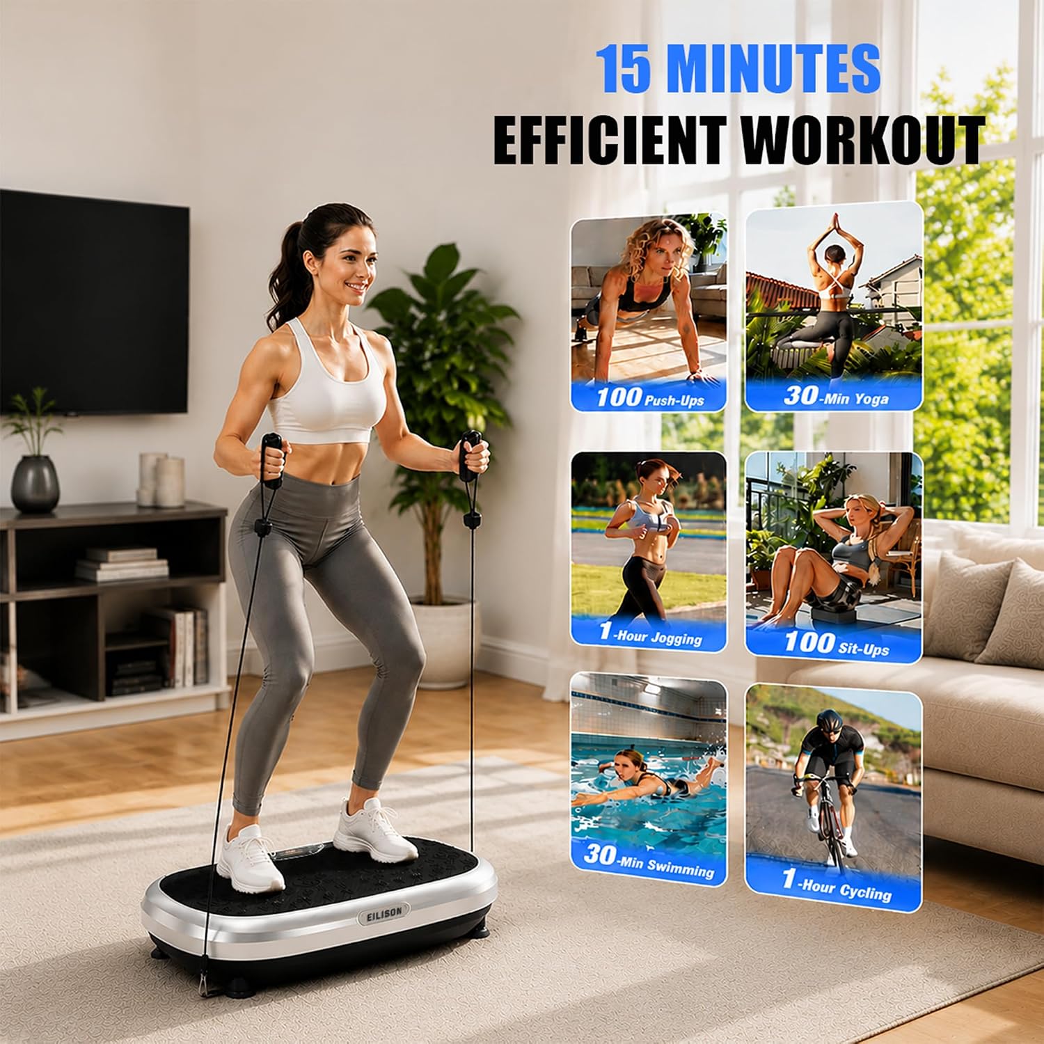 Detalle de EILISON FITABS 3D Vibration Plate Exercise Machine with Seat (Acupressure/3D Vibration Platform)