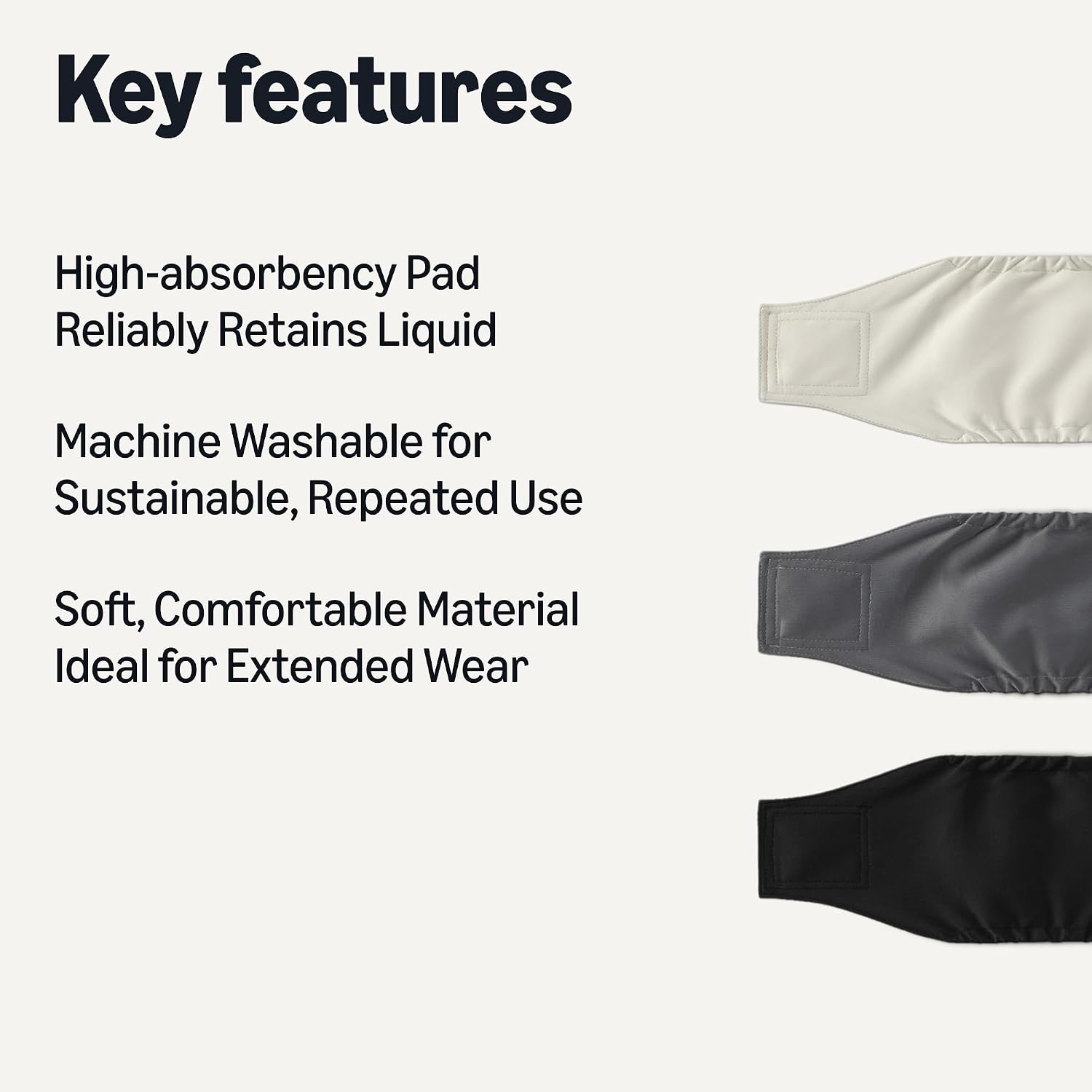 Detalle 2 de Amazon Basics Washable Dog Diapers Male XS 3-pack