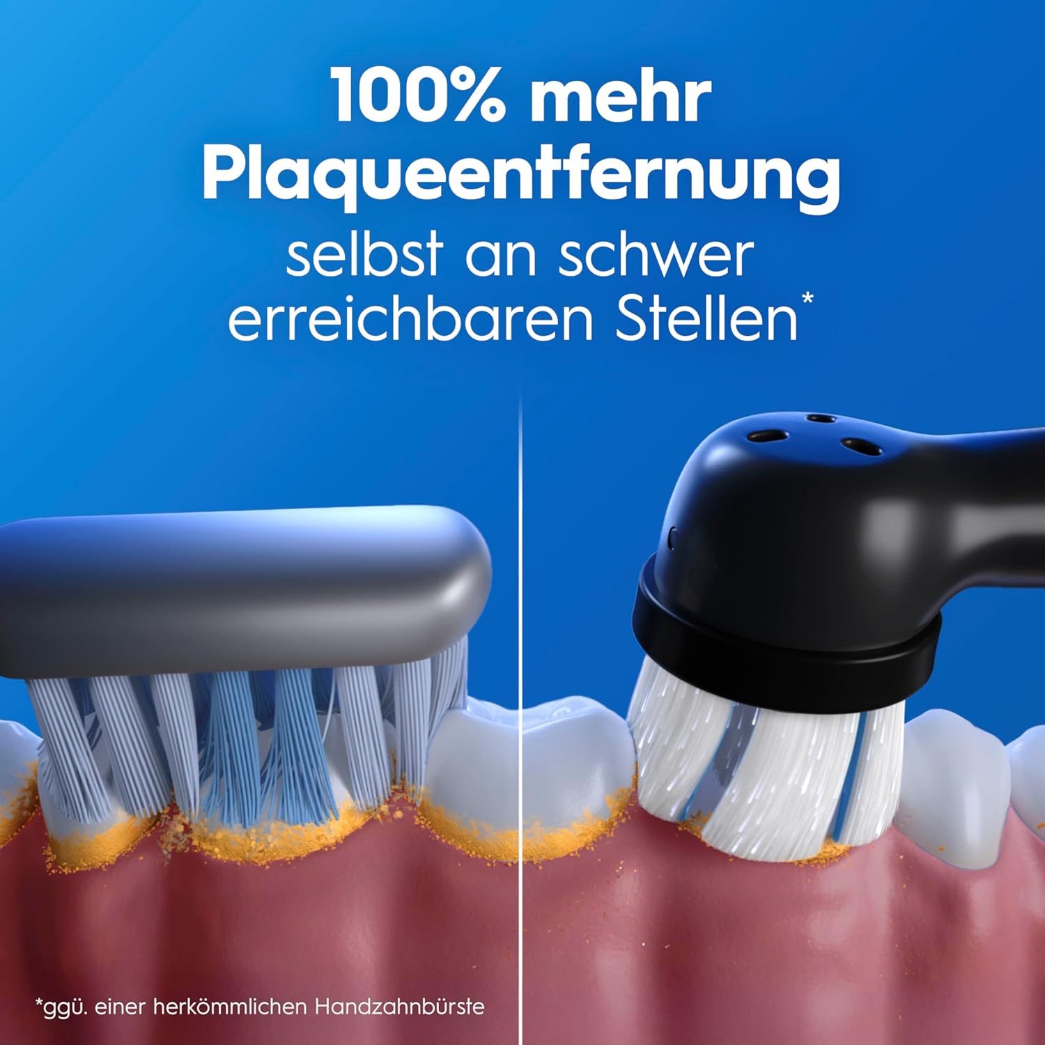 Detalle de Oral-B iO Series 2 Elektrische Zahnbürste – Doppelpack (Schwarz/Pink) mit 2 Aufsteckbürsten und Reise-Etui