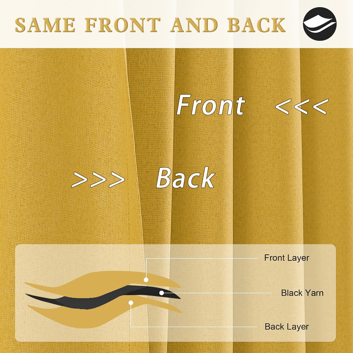 Detalle 1 de DUALIFE Blackout Curtains, 96 Inches Long