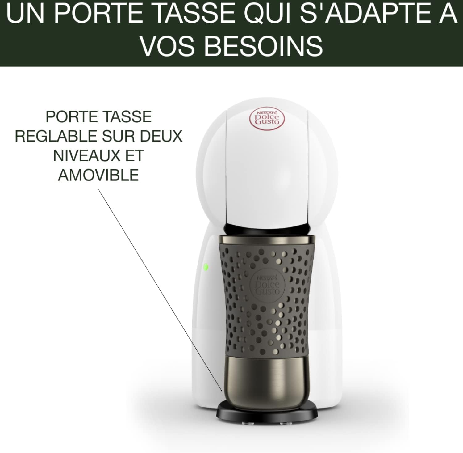 Detalle 2 de Nescafé Dolce Gusto Piccolo XS : Machine à café compacte 15 bars, Blanc/Rouge