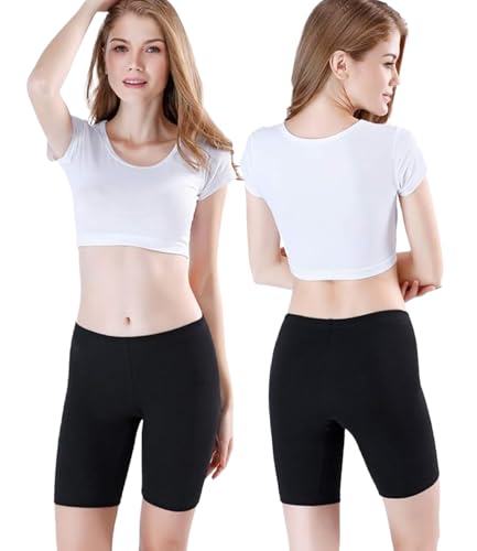 Detalle 2 de wirarpa Radlerhose Damen Kurz Baumwolle Boxershorts Schwarz XL