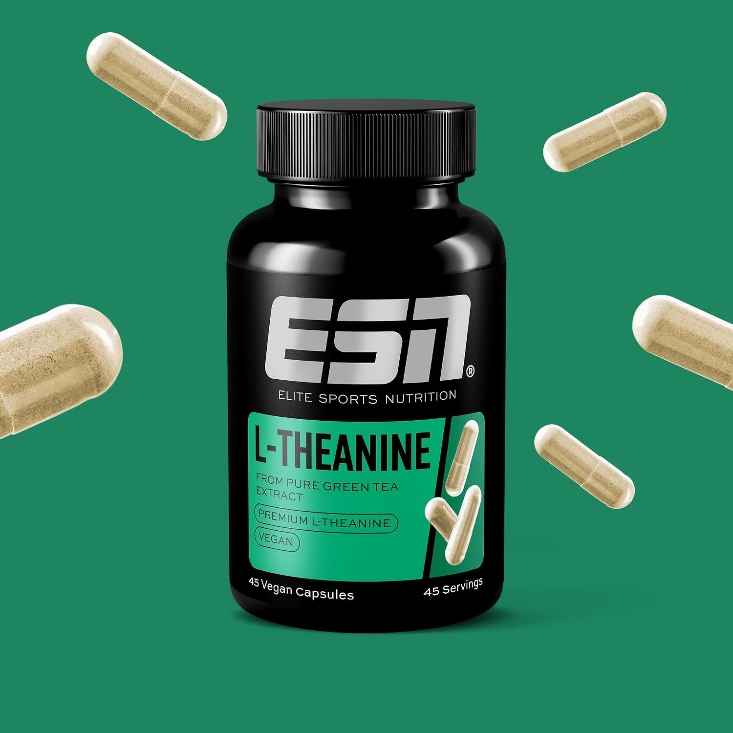 Thumbnail 1 de ESN L-teanina, 45 capsule — 100 mg per porzione, supporto relax e concentrazione (vegano, Germania)