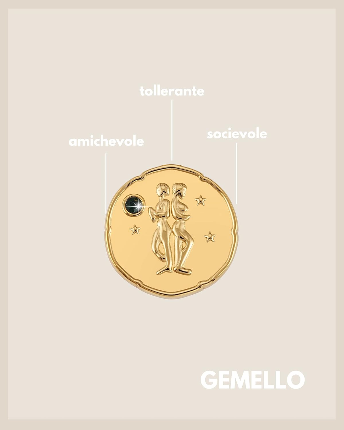 Thumbnail 1 de GD GOOD.designs Collana zodiacale in oro con pietra di nascita: ciondolo da donna placcato
