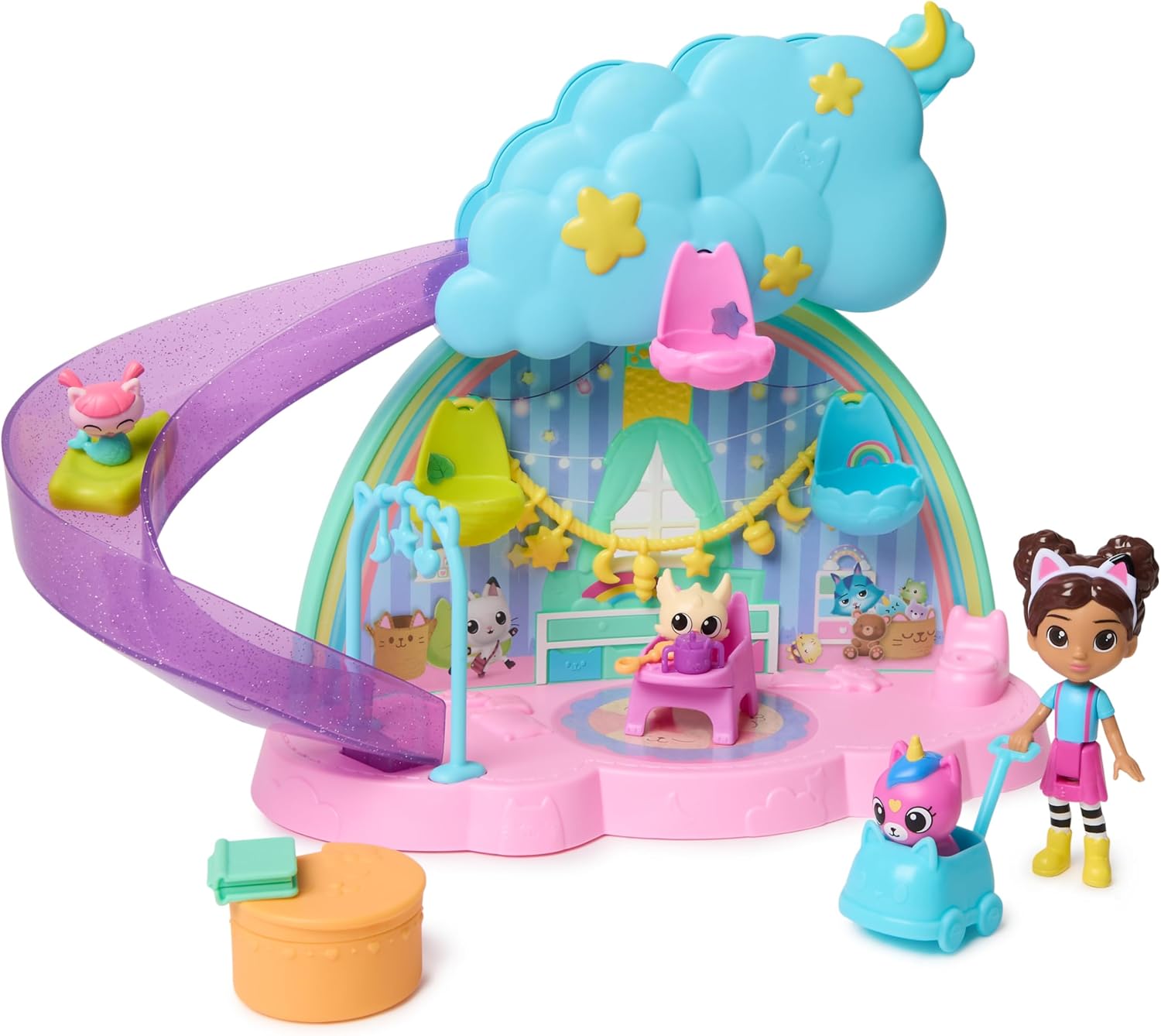 Detalle de Gabby’s Dollhouse Kitty Care Playroom 17-Piece Playset