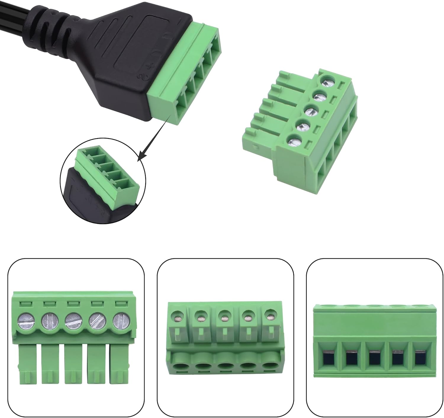 Thumbnail 1 de YARCHONN Mini USB Screw Terminal Block Connector Cable — 30cm, 2-Pack