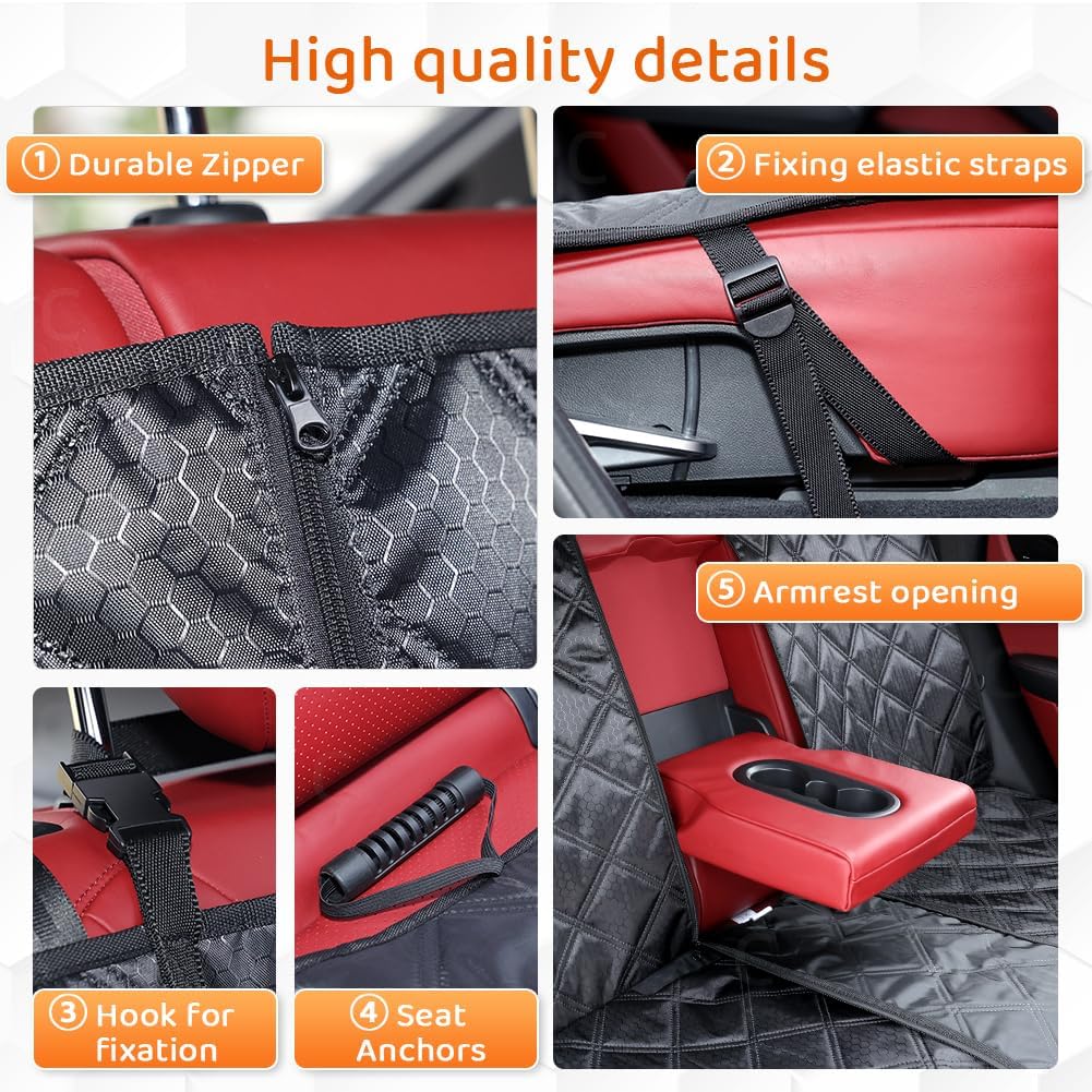 Thumbnail 6 de KYG Hundedecke Auto Rückbank – wasserdicht, abnehmbar, universell passend