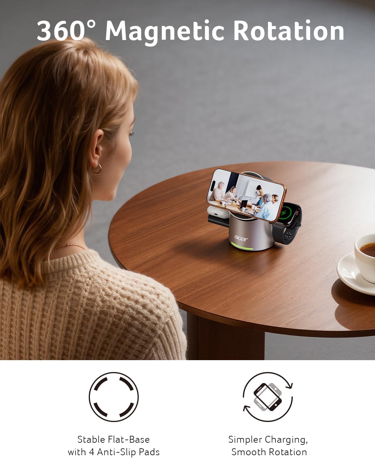 Thumbnail 4 de Acer 3-in-1 wireless charging station with aluminum alloy