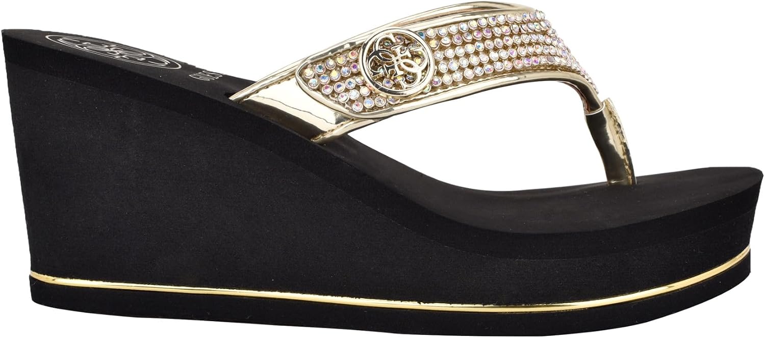 Detalle de GUESS Gwsarraly4 TonguesFemme : Sandales à plateforme avec strass