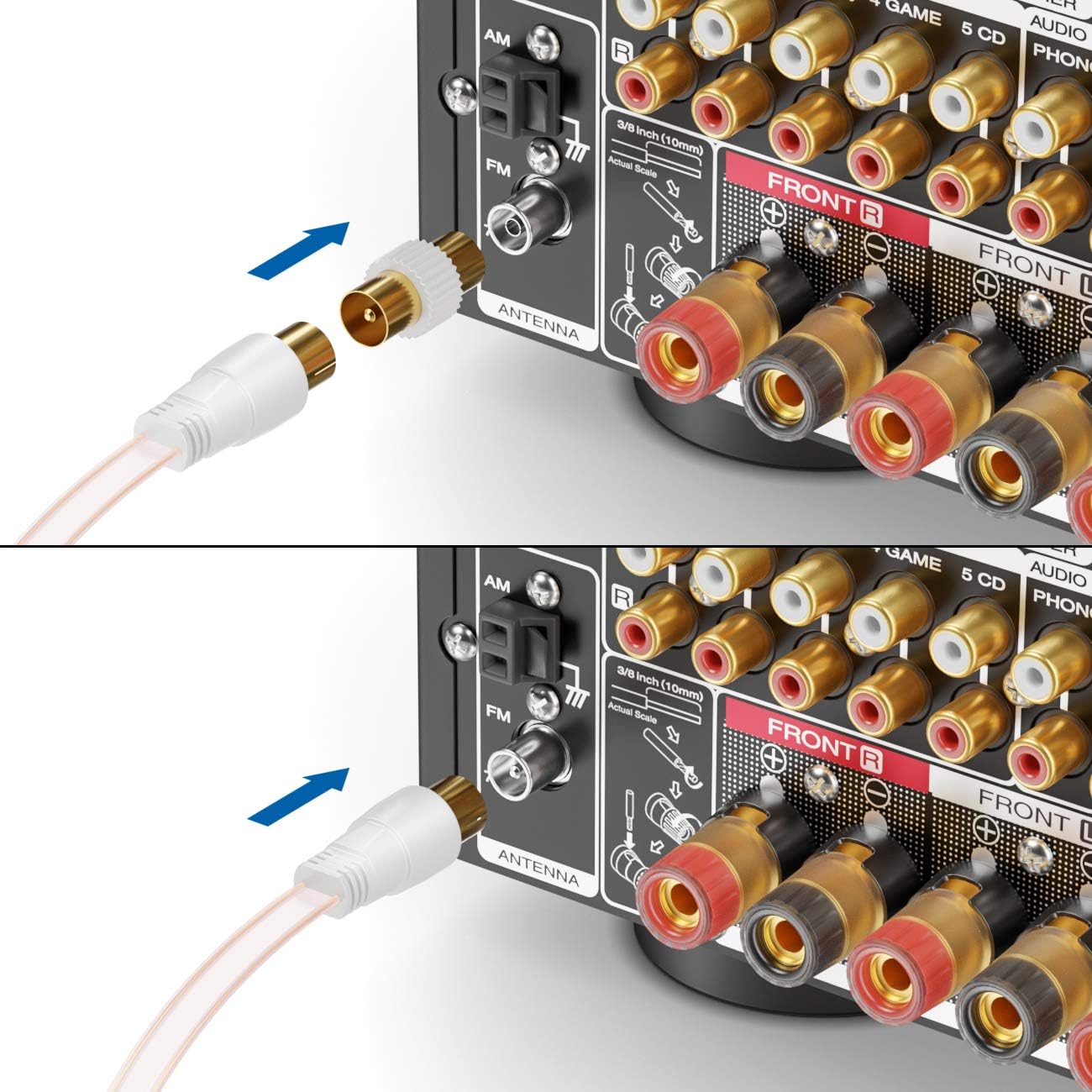 Detalle de deleyCON 1 Stück Dipol Wurfantenne für FM/AM UKW – Zimmerantenne mit 75 Ohm Koax-Anschluss
