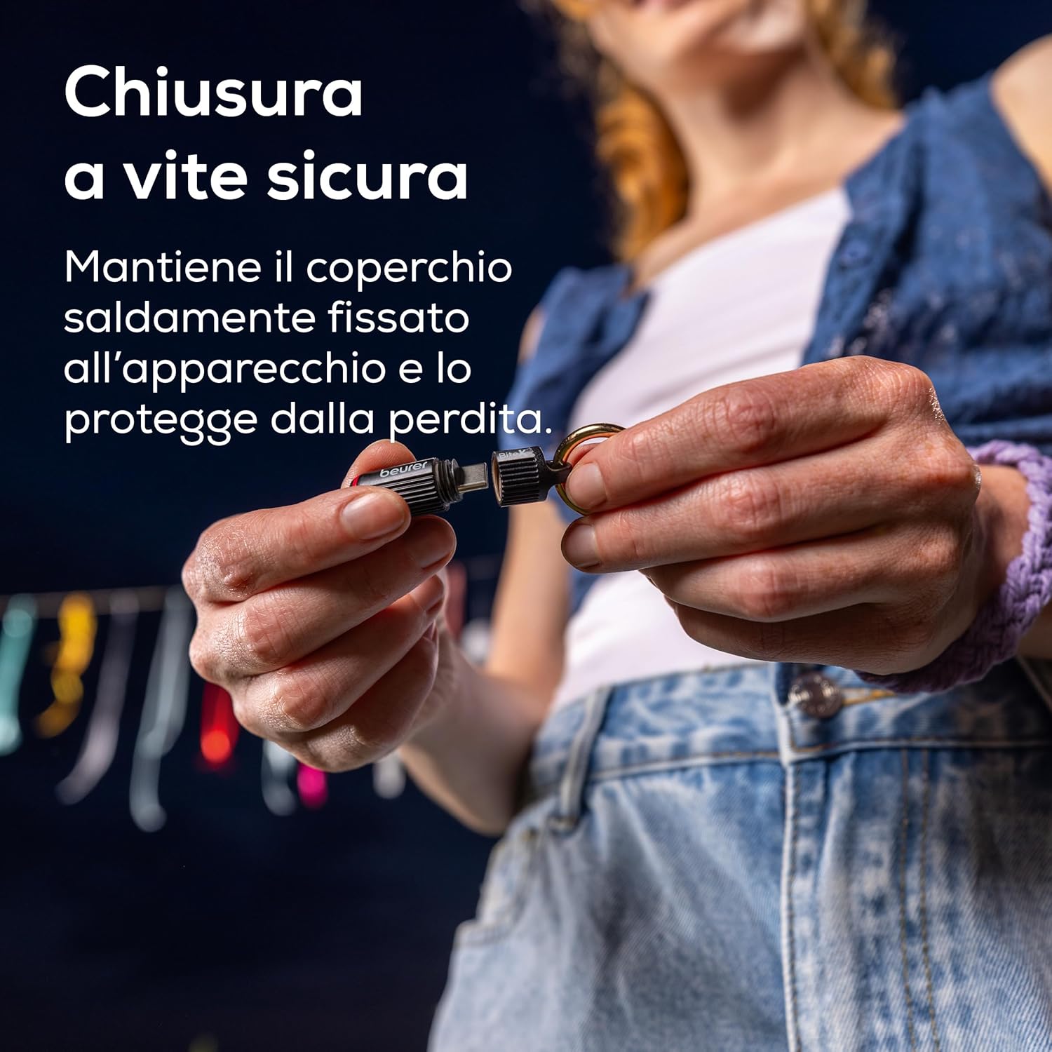 Detalle de Beurer BiteX Go Dopopuntura: trattamento termico USB-C per punture di insetti, luce integrata