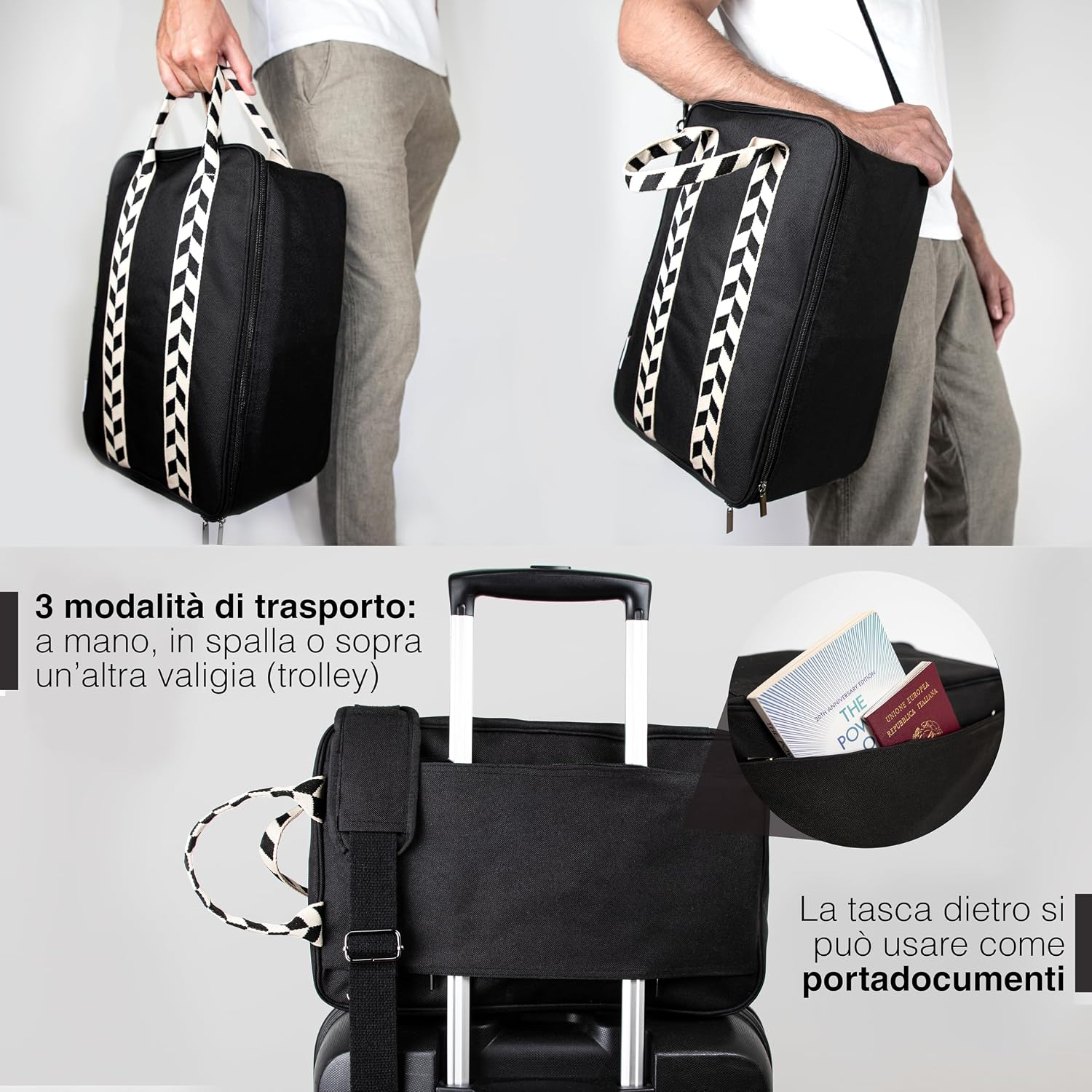 Thumbnail 3 de Sakura Bags Sàkura Borsa da Viaggio 40x20x25 compatibile standard Ryanair, WizzAir, Vueling (cabina/sottosedile)