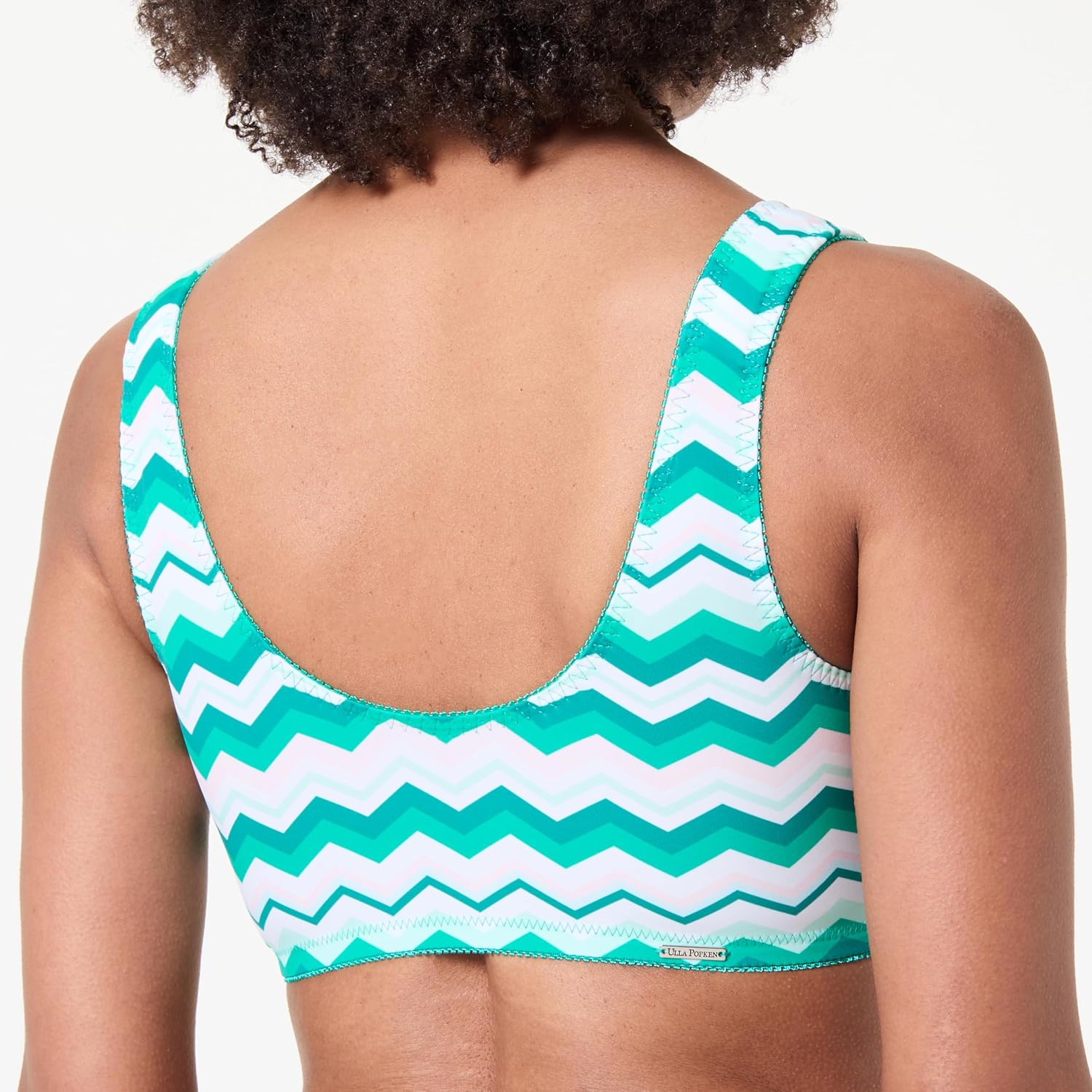 Detalle 2 de Ulla Popken Bustier 2er-Pack Großgrößen – Zackenmuster & Uni, Vorderverschluss, Still-BH geeignet