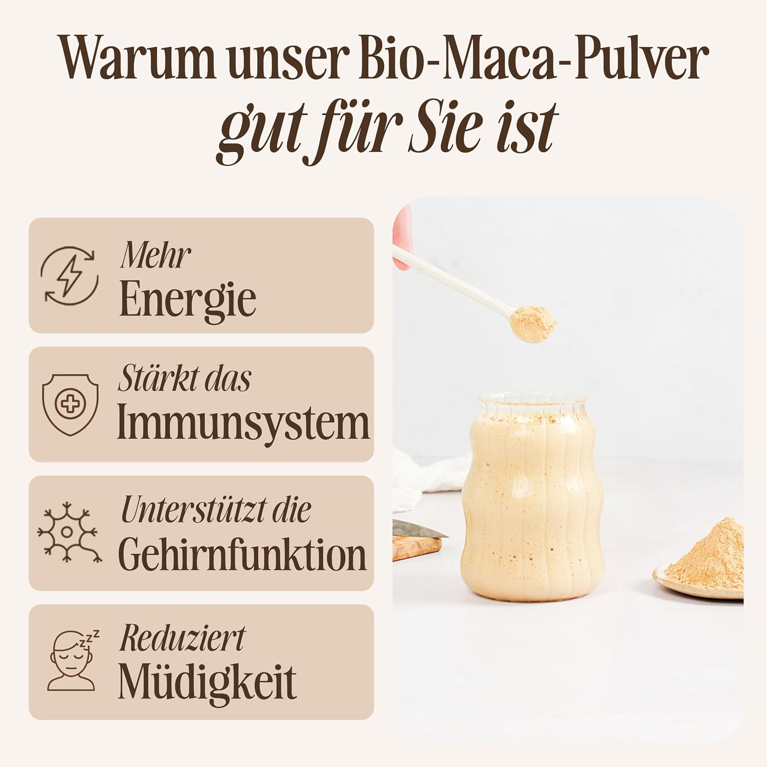 Detalle de Sevenhills Wholefoods Roh Maca Pulver Bio 500 g – Gelb, Rot und Schwarz aus Peru