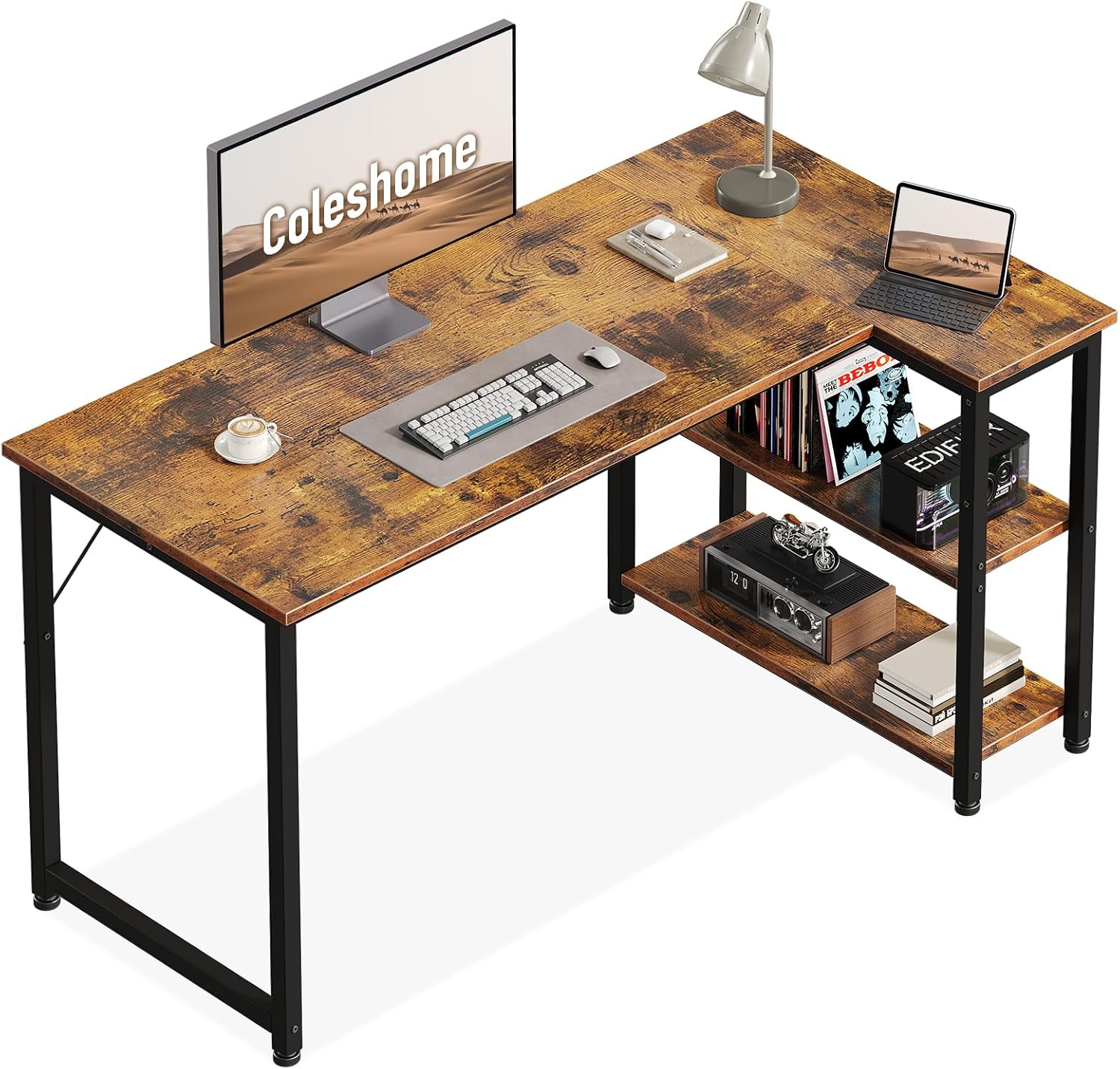 Detalle de Coleshome Gaming-Tisch 120x70 Eckschreibtisch