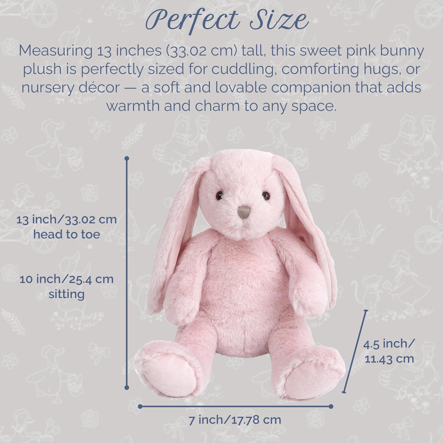Thumbnail 2 de MON AMI Rosie the Bunny 13-inch soft pink plush rabbit