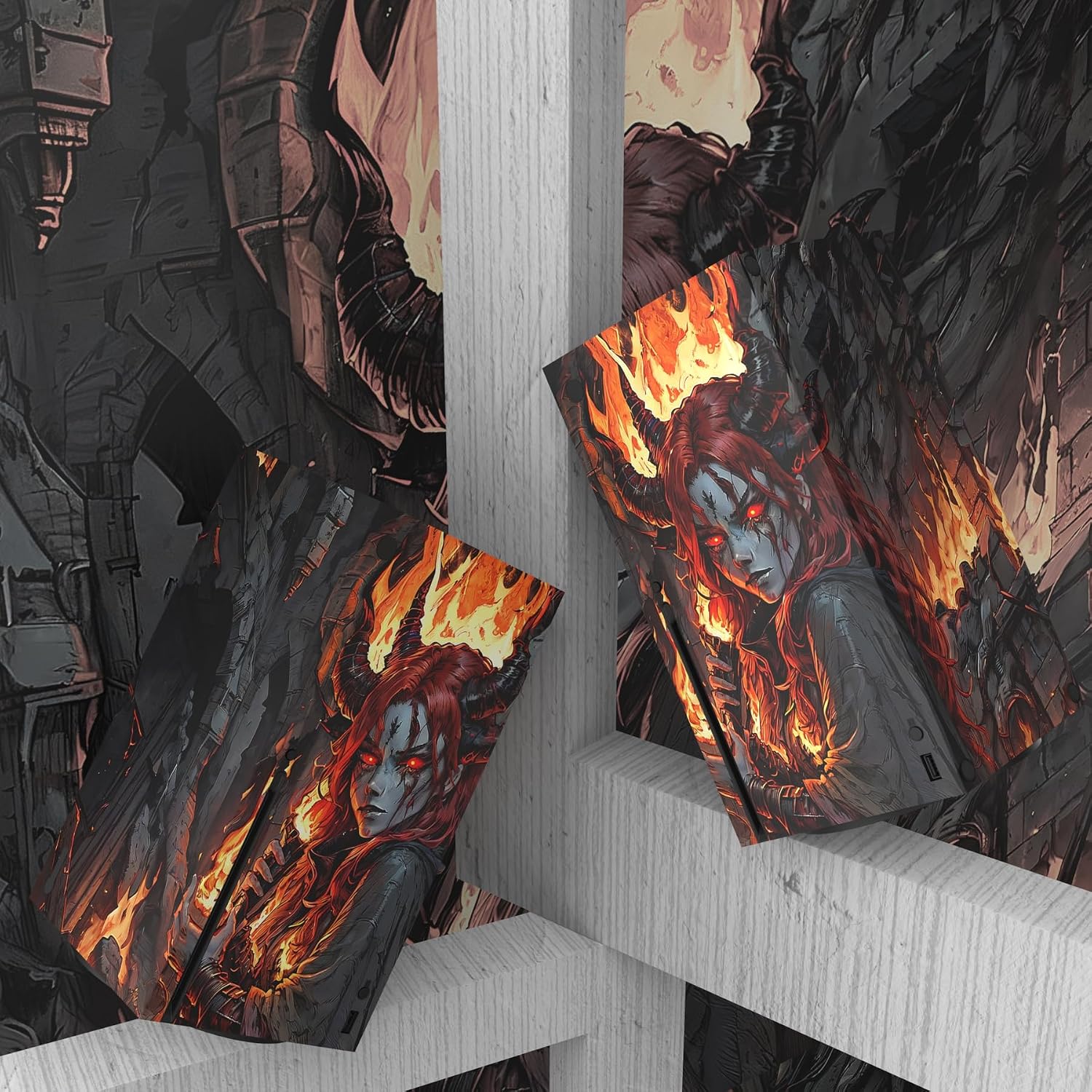 Detalle de PlayVital Custom Vinyl Skins for Xbox Series X – Flame Envoy